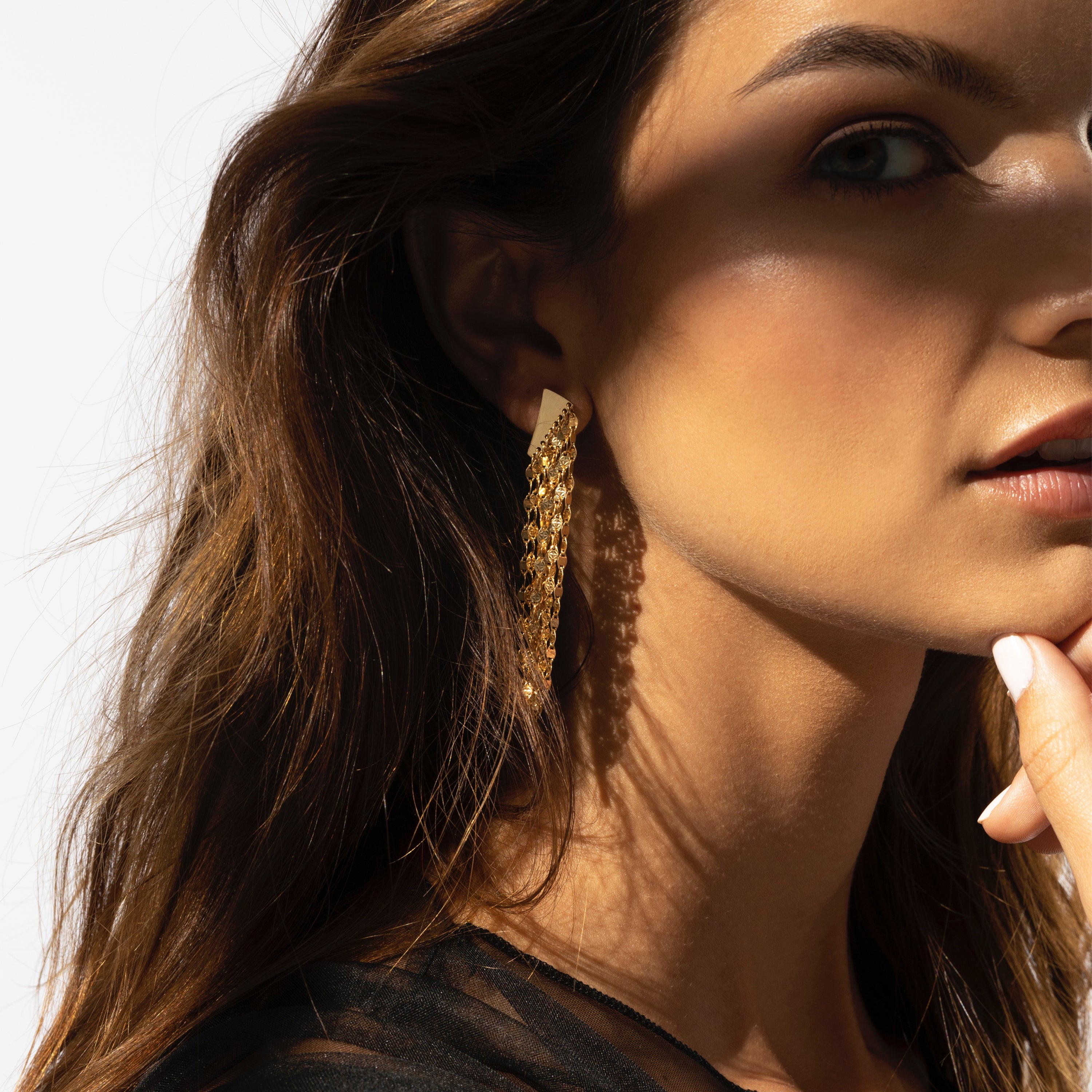 Cascade Mirror Link Earring