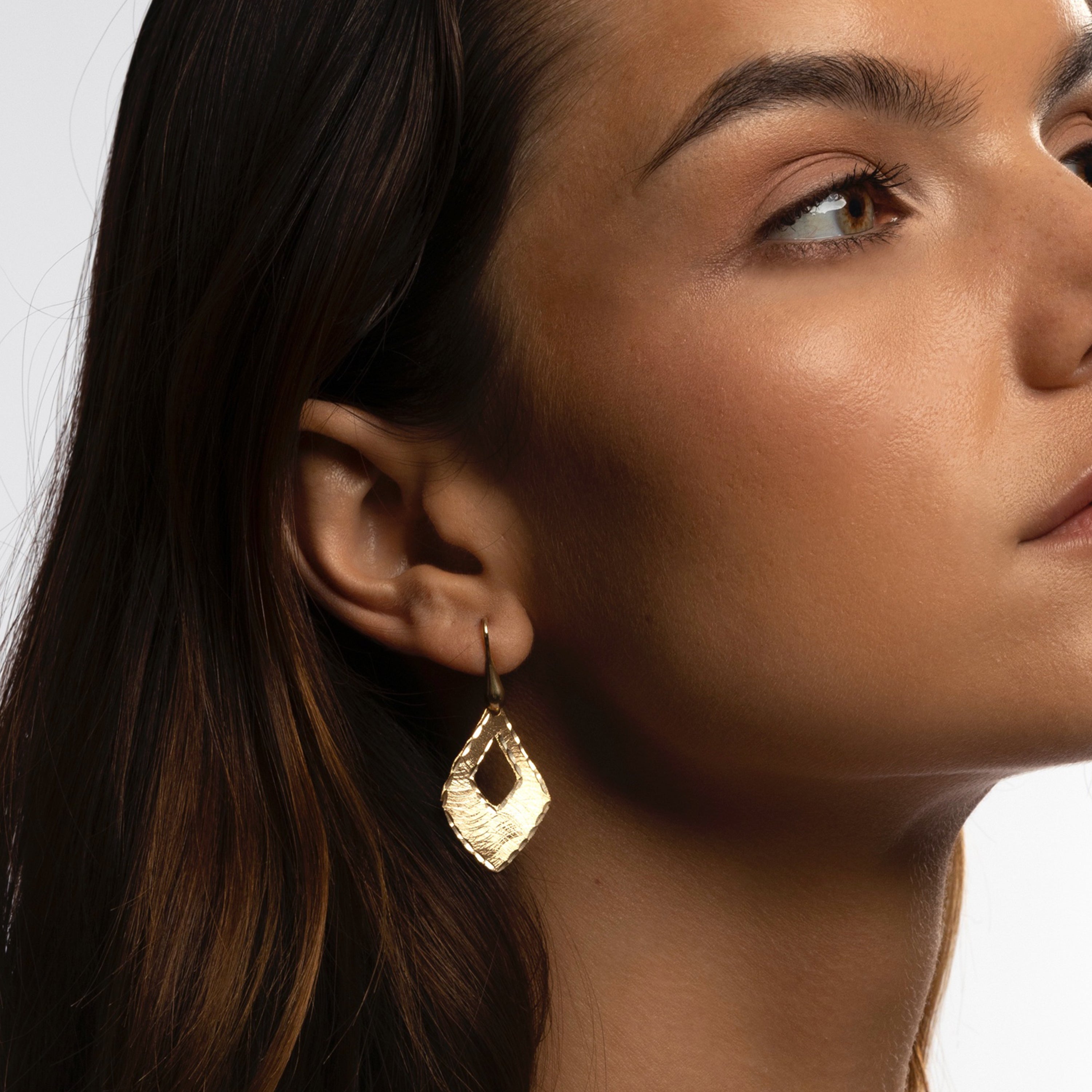 gold plated statement earrings