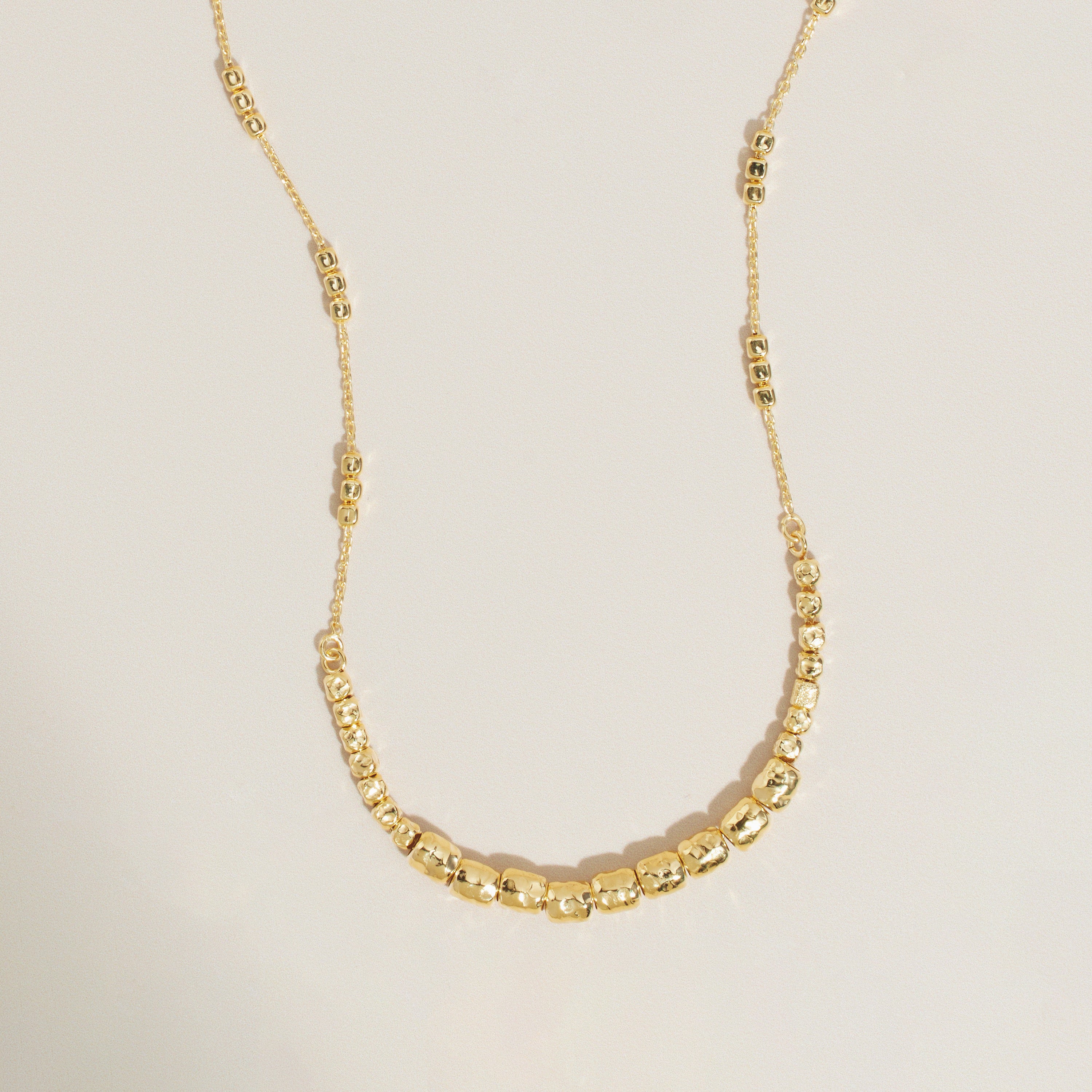 womens gold beaded necklace - Athra Luxe
