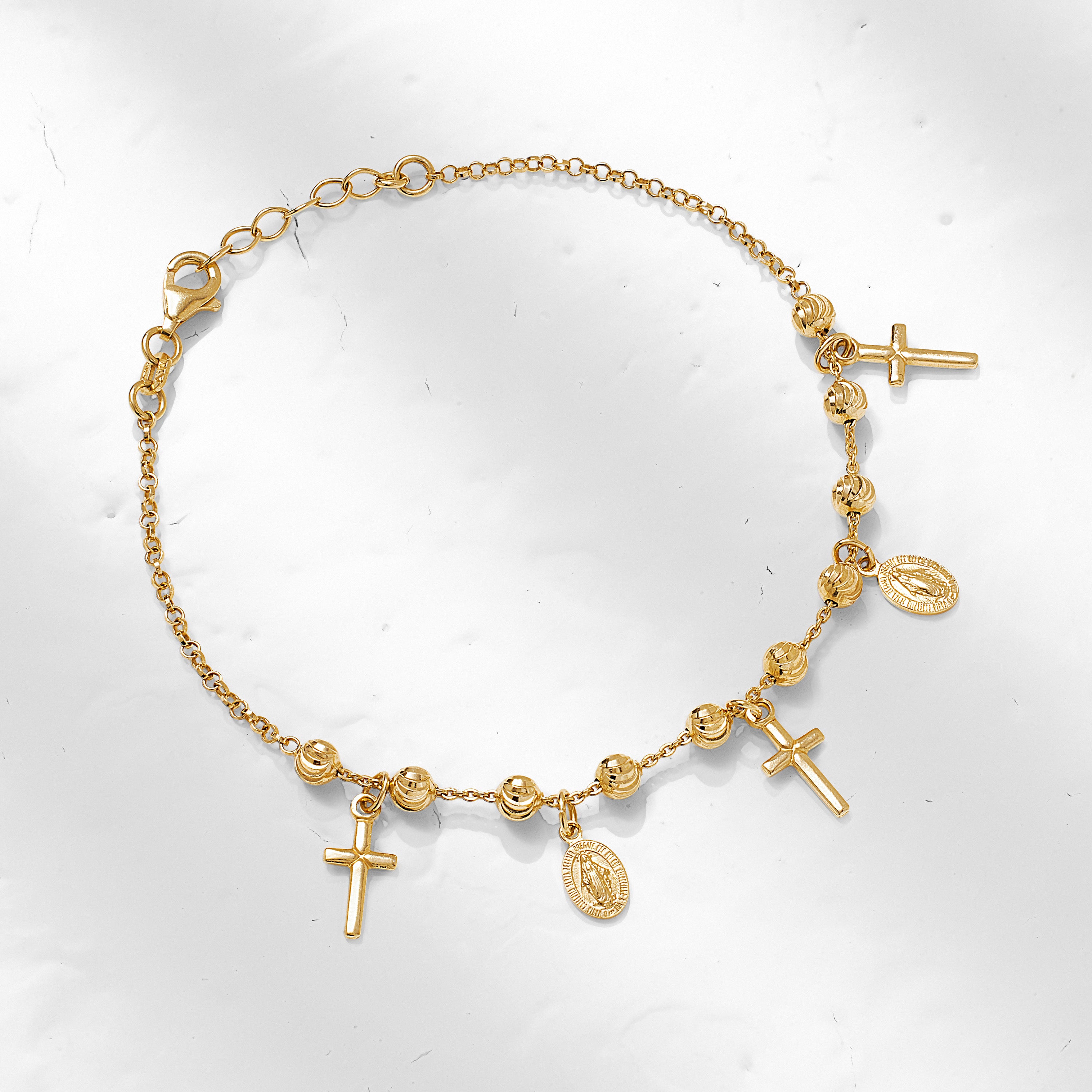 gold cross bracelet - athra luxe