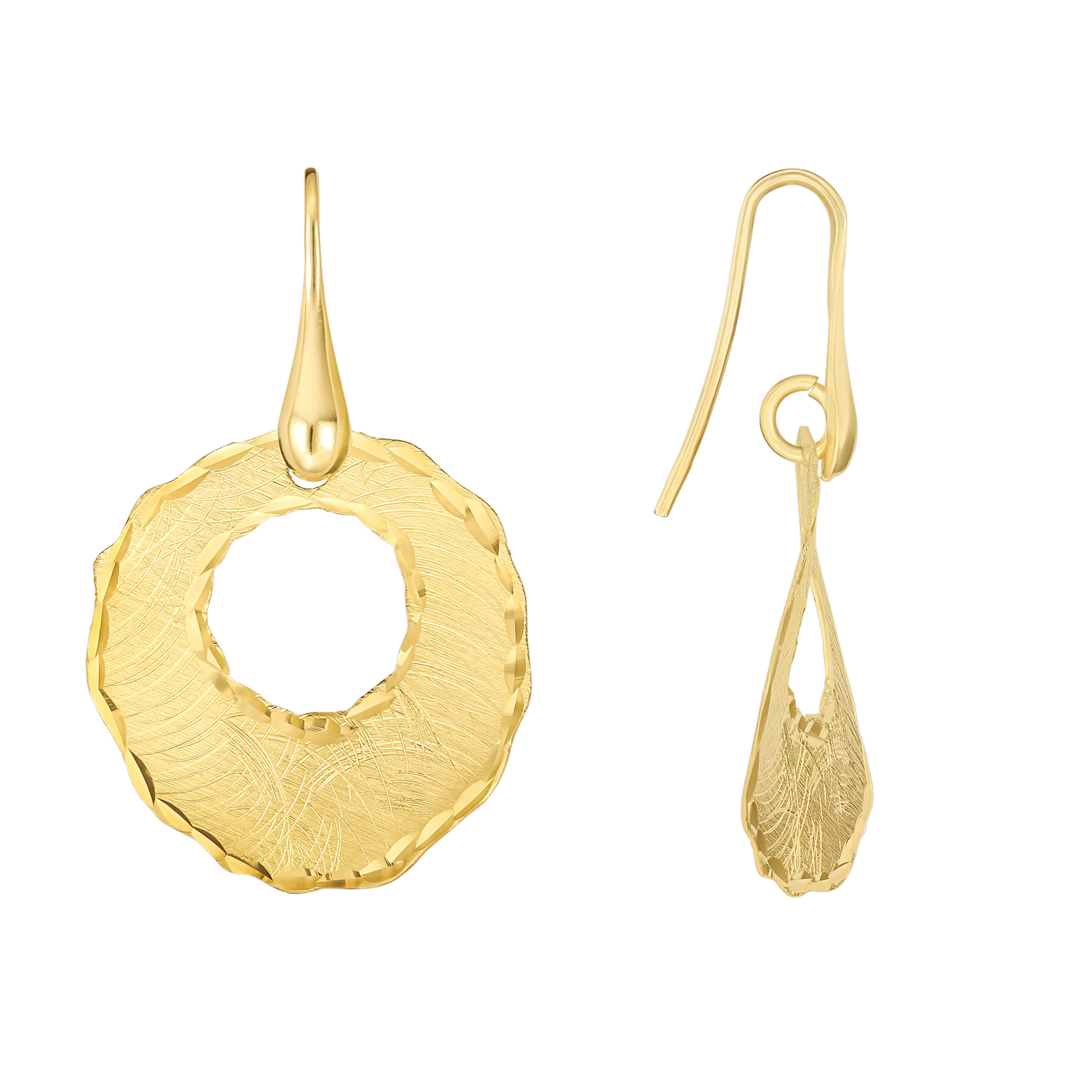 Textural Circle Drop Earrings