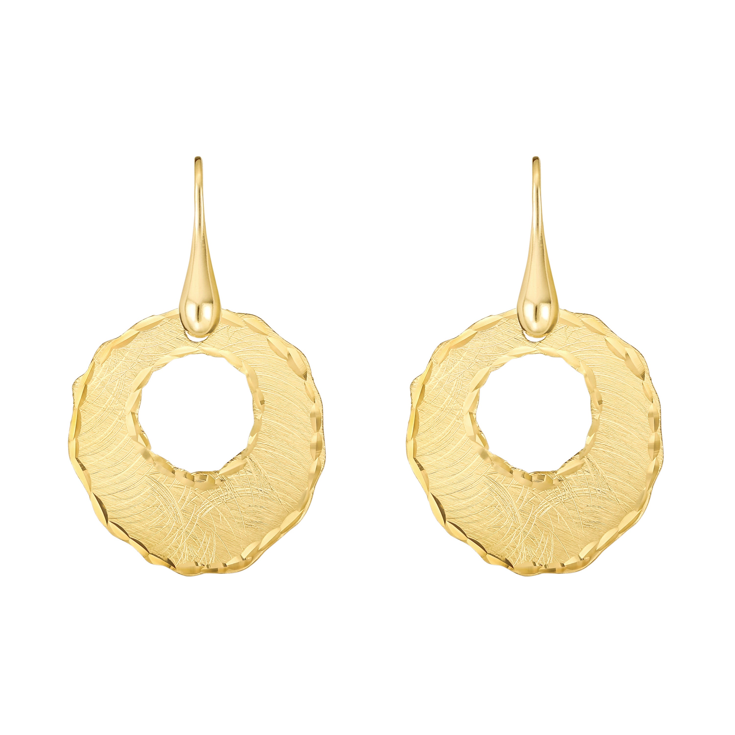 Textural Circle Drop Earring