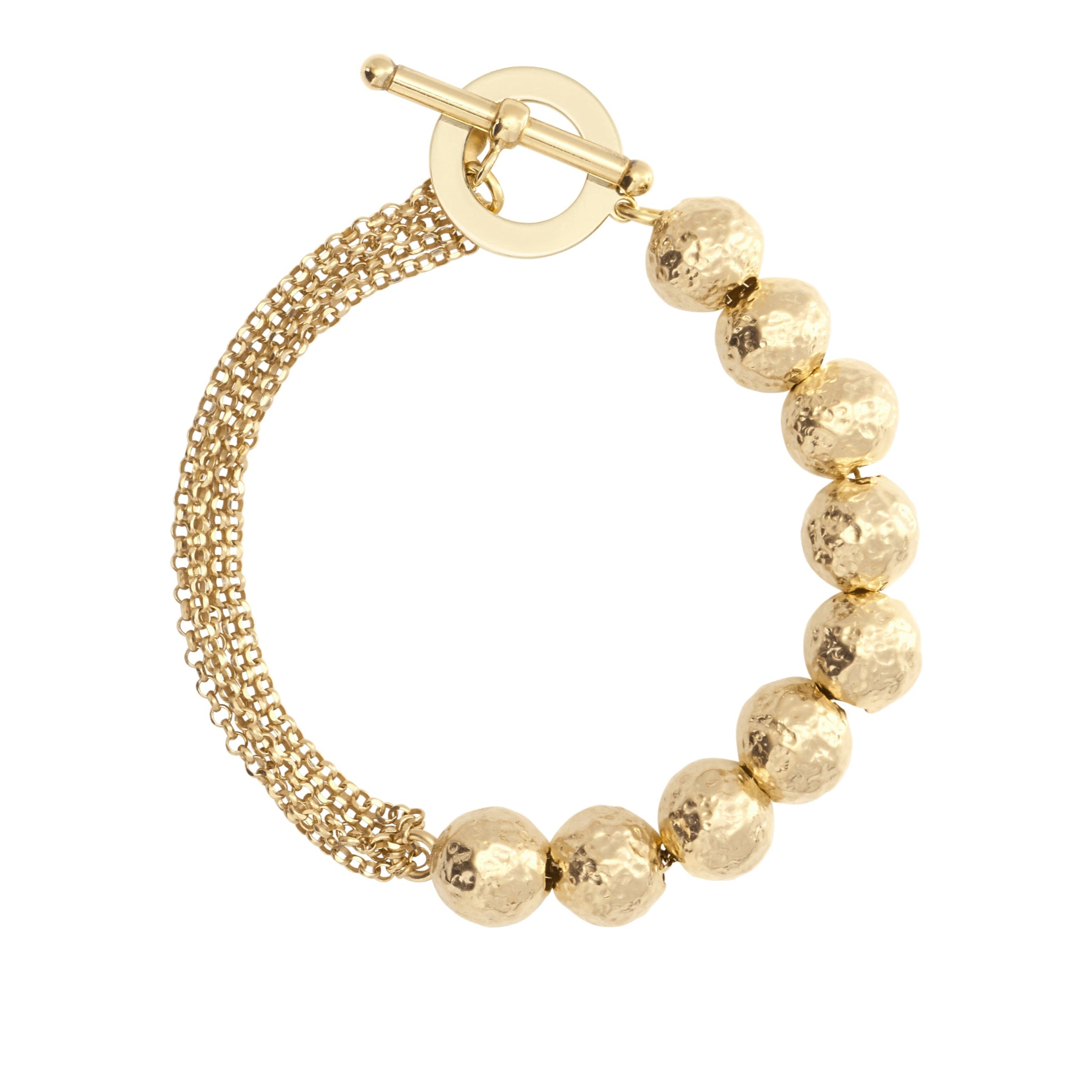Hammered Ball Chain Bracelet