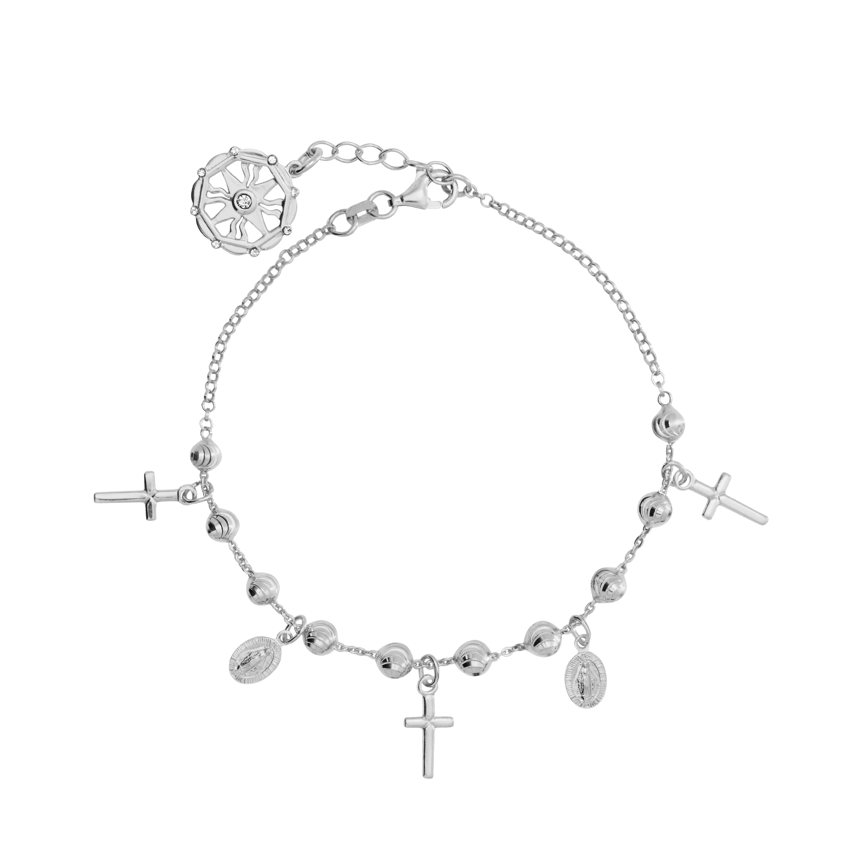 Radiant Cross Charm Bracelet