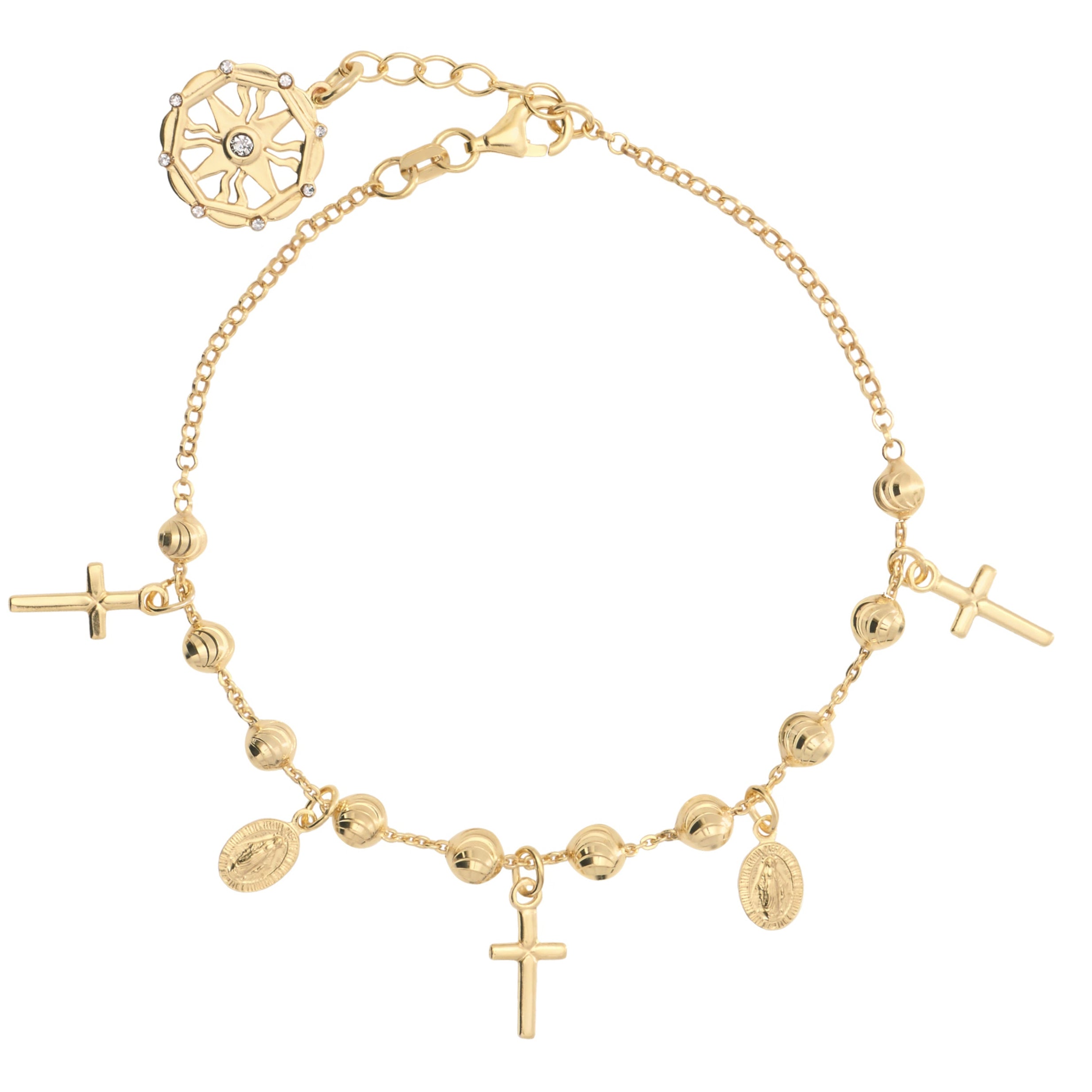 Radiant Cross Charm Bracelet