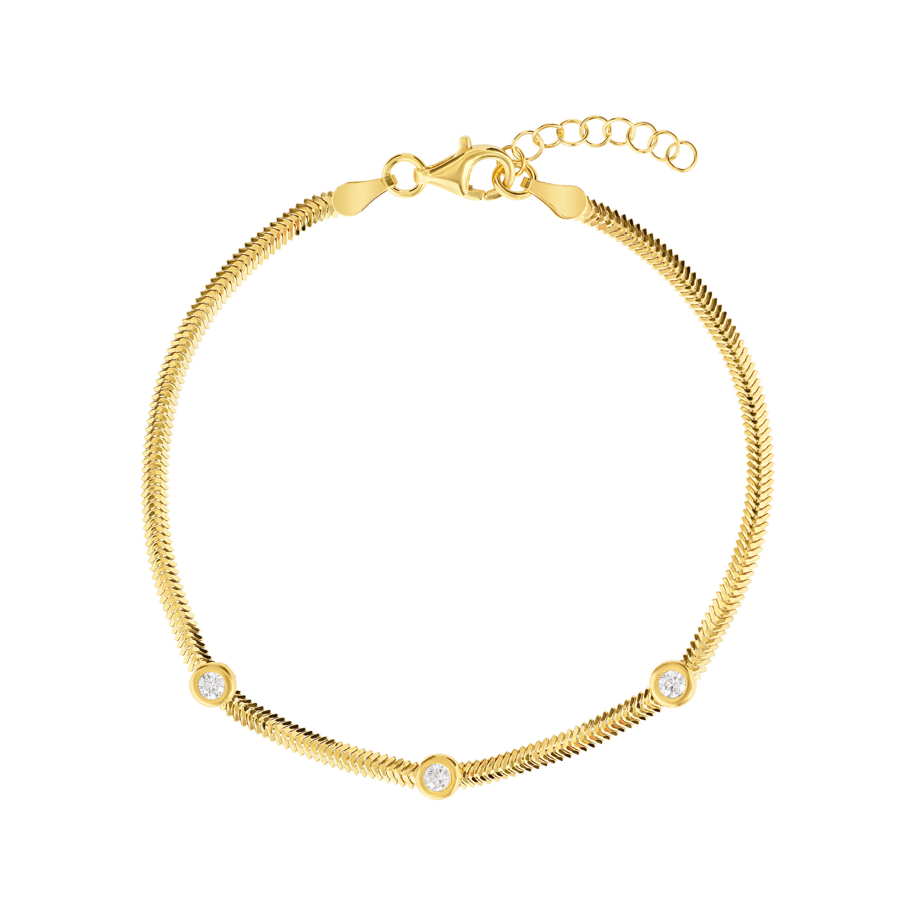 Sottile Luce Thin Herringbone Bracelet