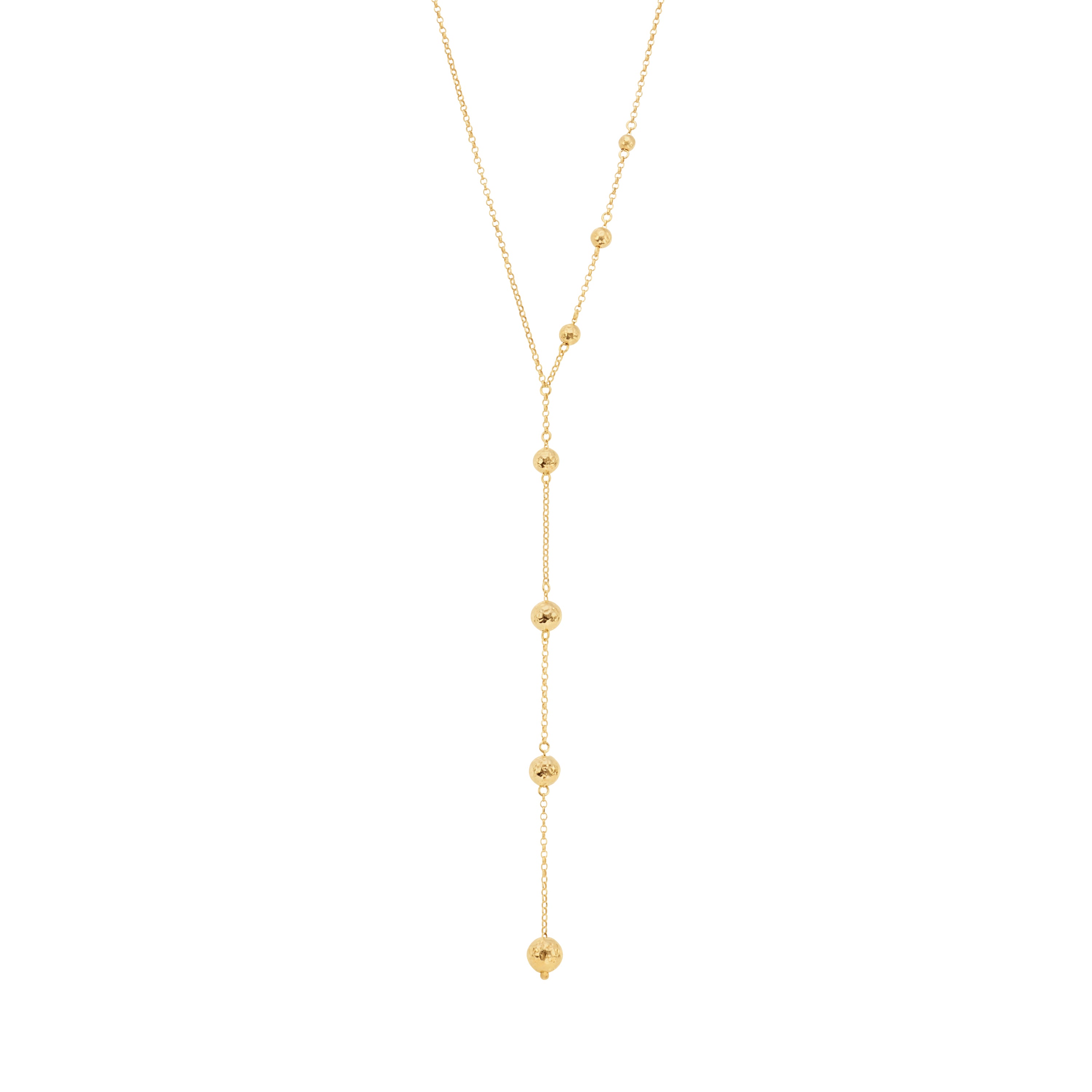 Hammered Bead Y-Necklace