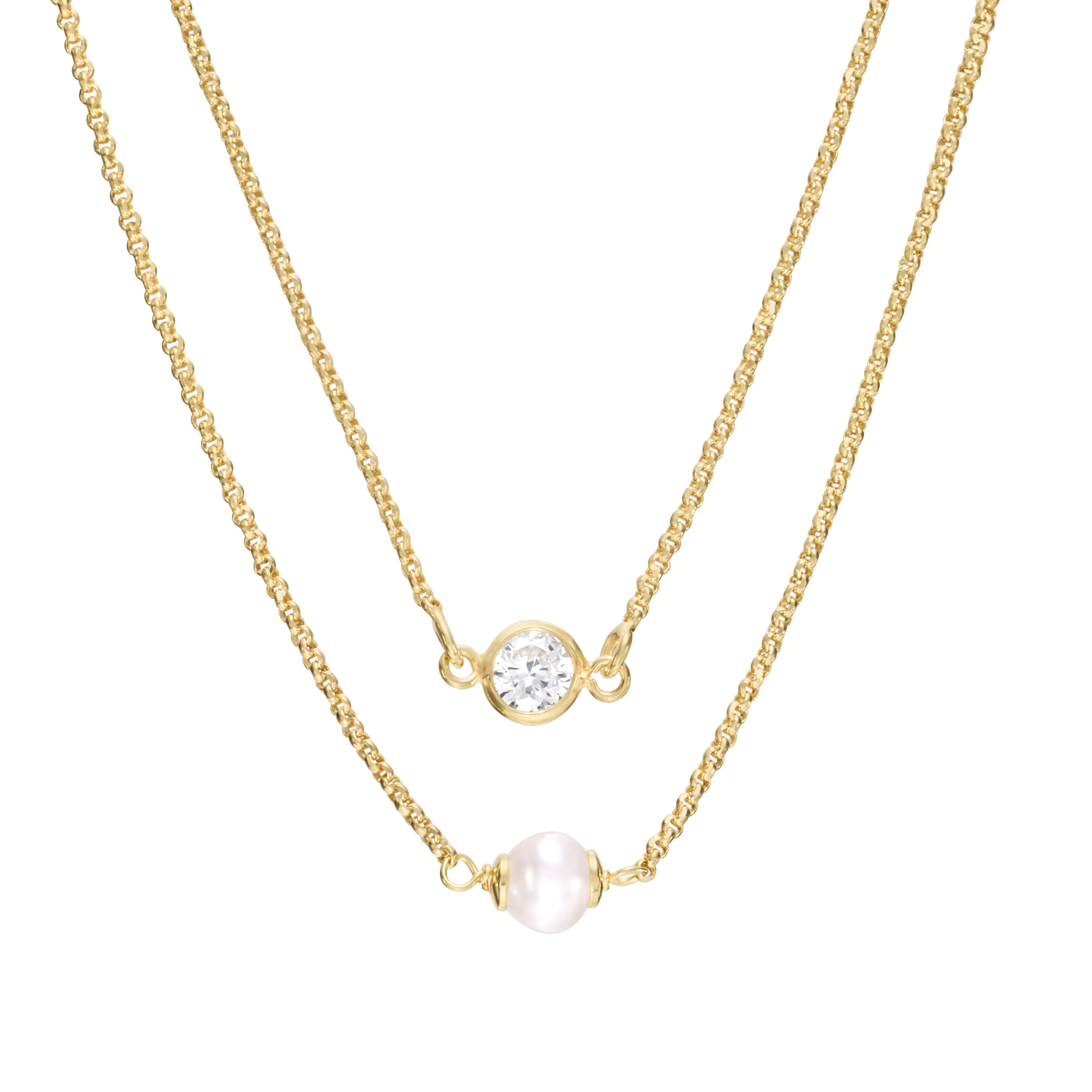 Mariah Crystal & Pearl Necklace