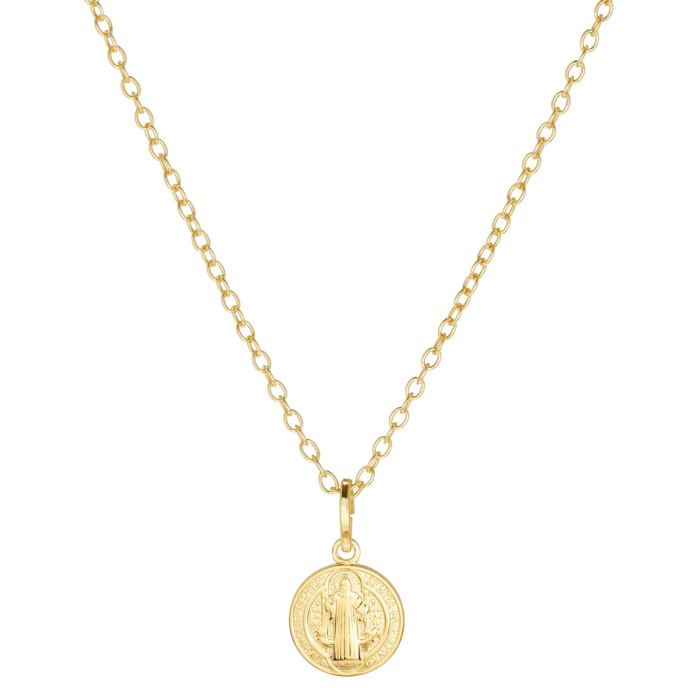 Mini St. Benedict Coin Pendant Necklace