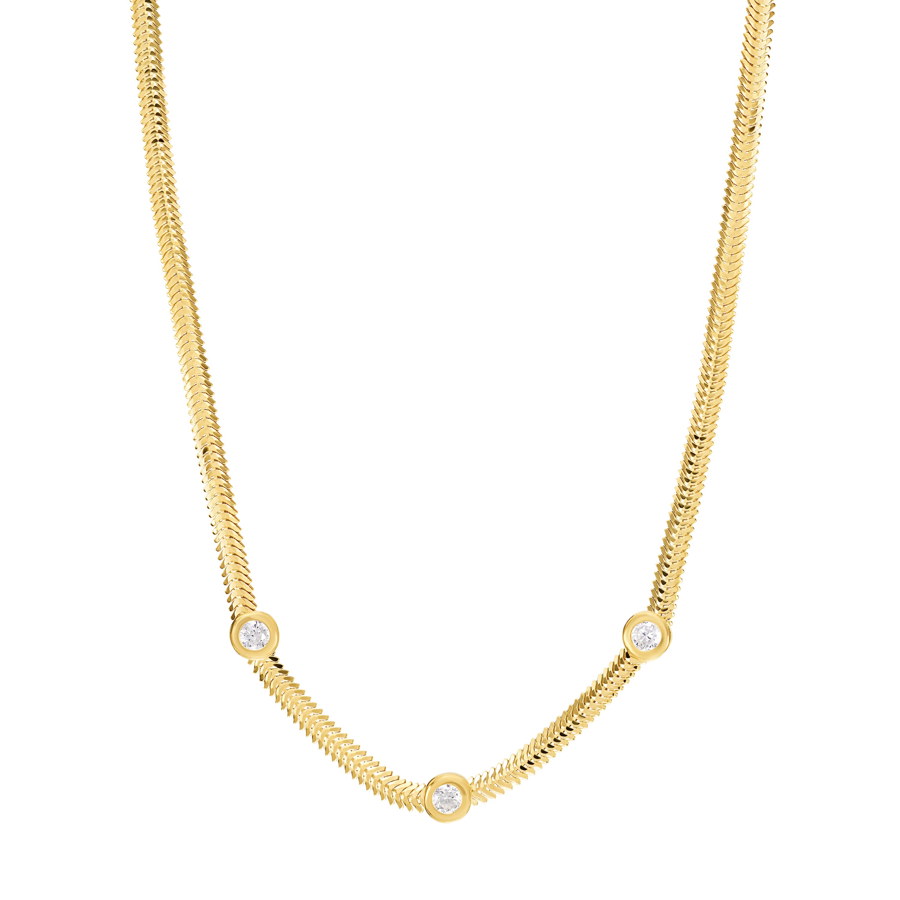 Sottile Luce Thin Herringbone Necklace