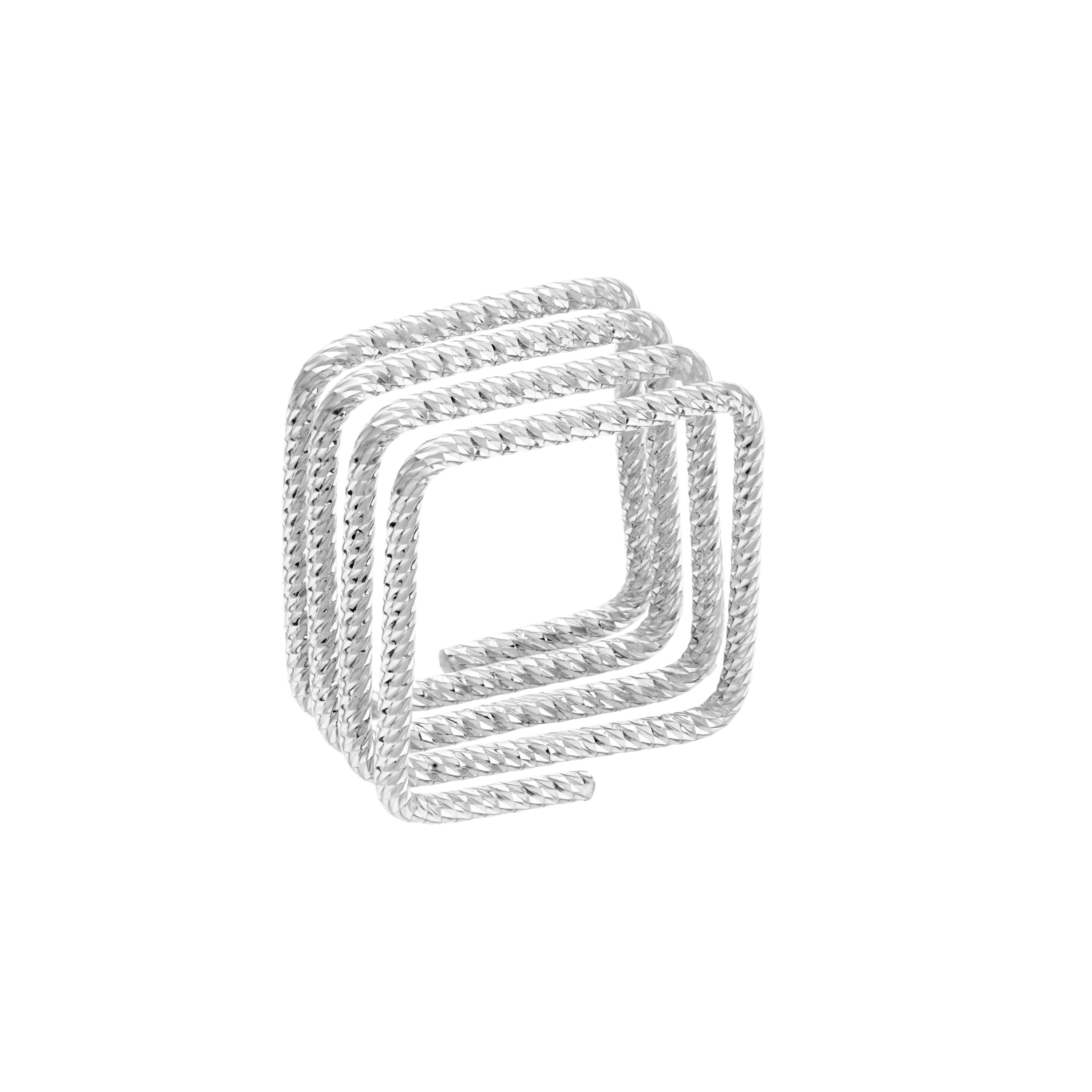 Textural Square Stacked Ring