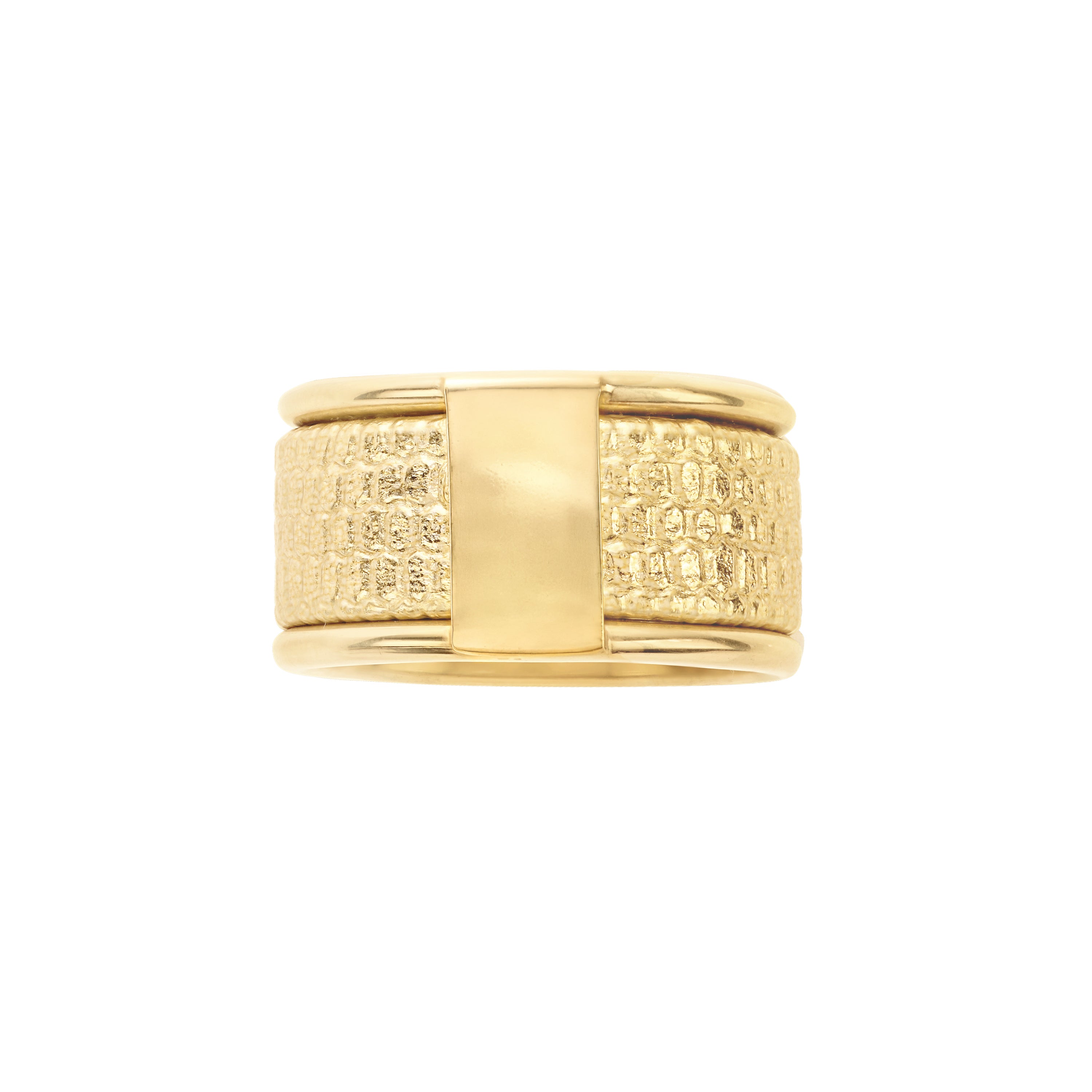 Gold Shiny Textured Ring