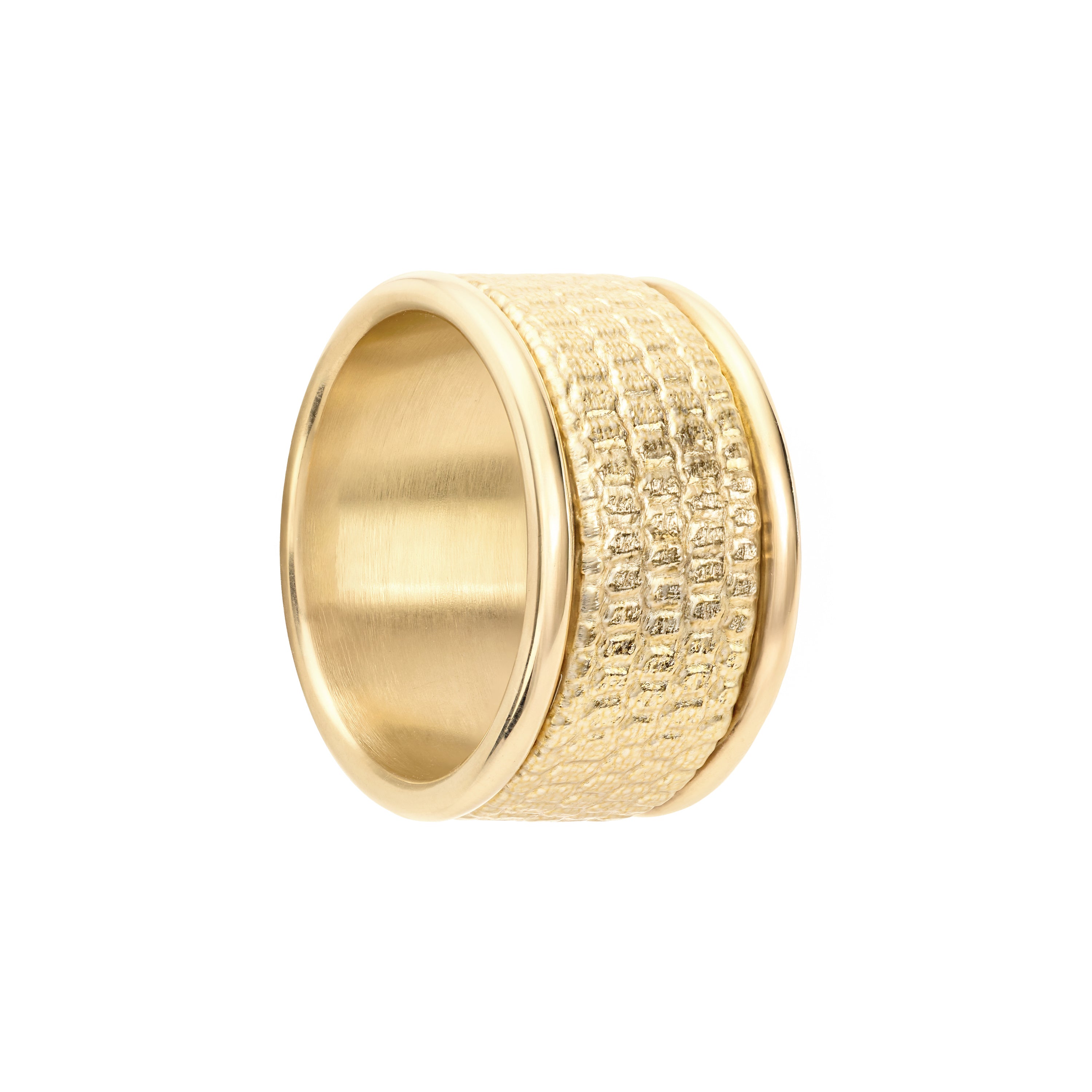 Gold Shiny Textured Ring