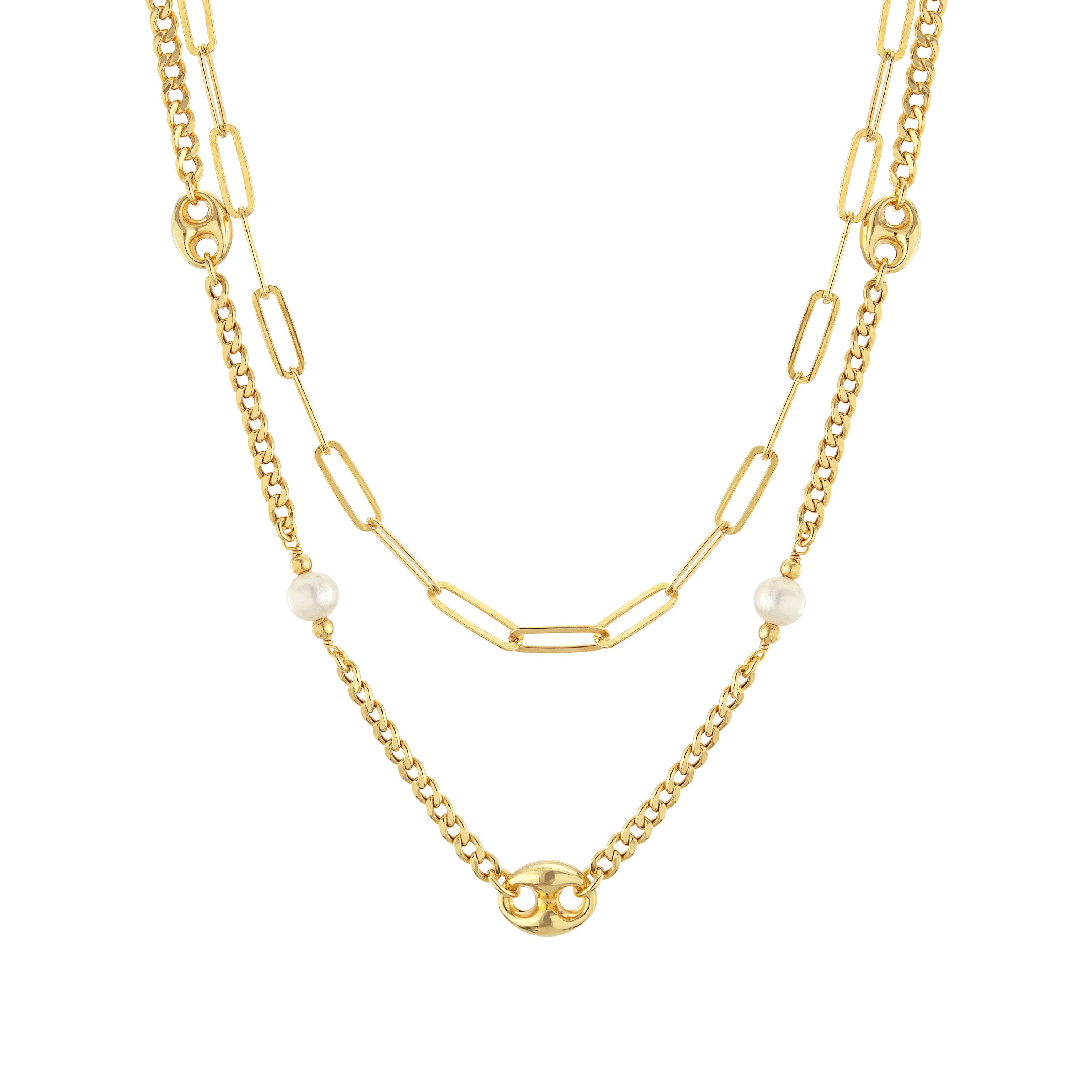 Nelia Pearl Link Necklace