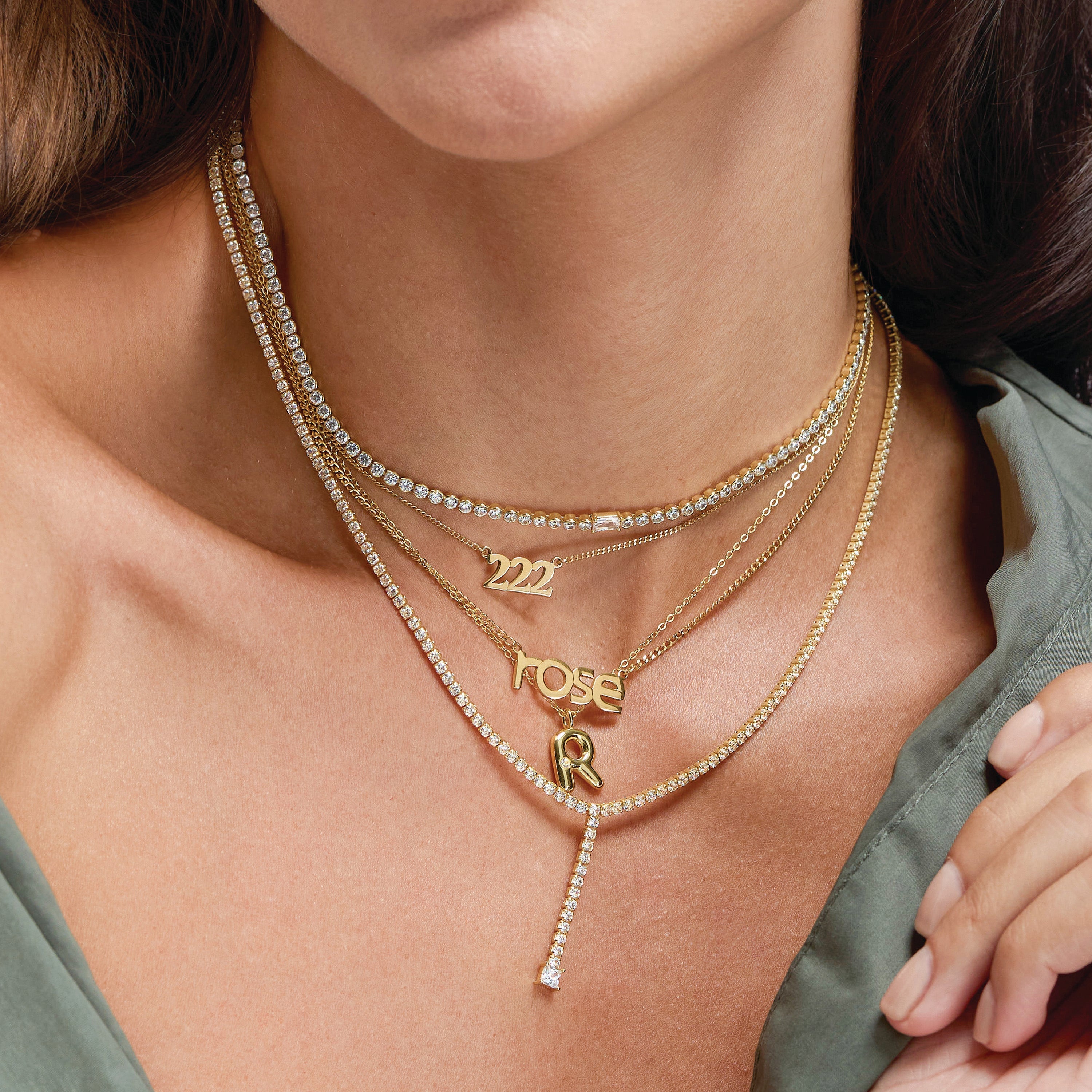 Bubble Initial Necklace