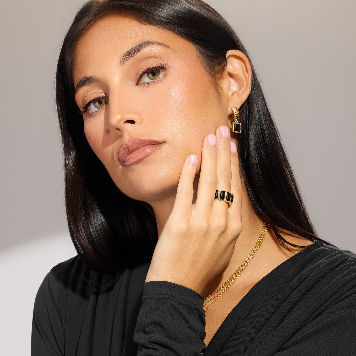 Azura Onyx Bezel Ring