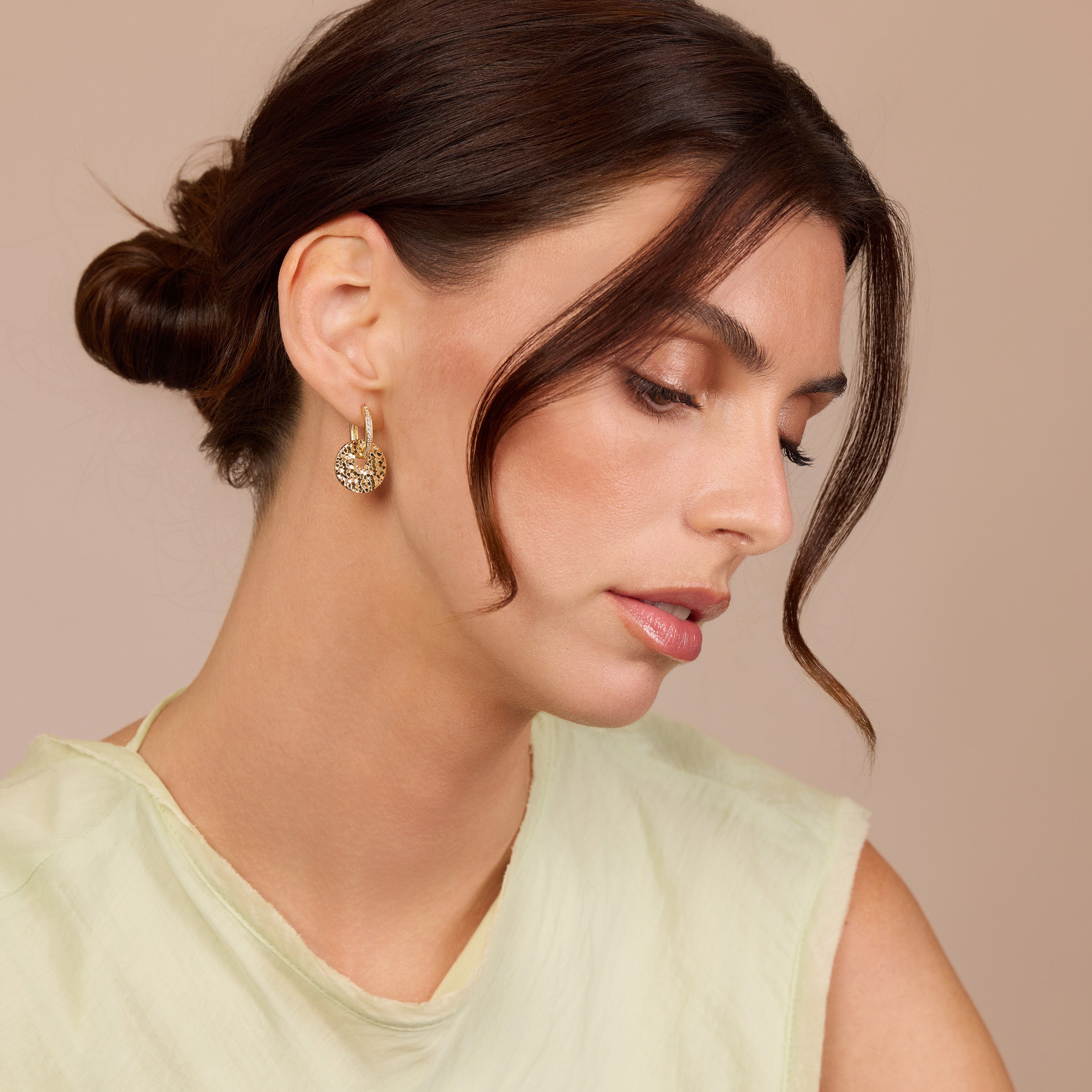 Golden Mirage Disc Earrings