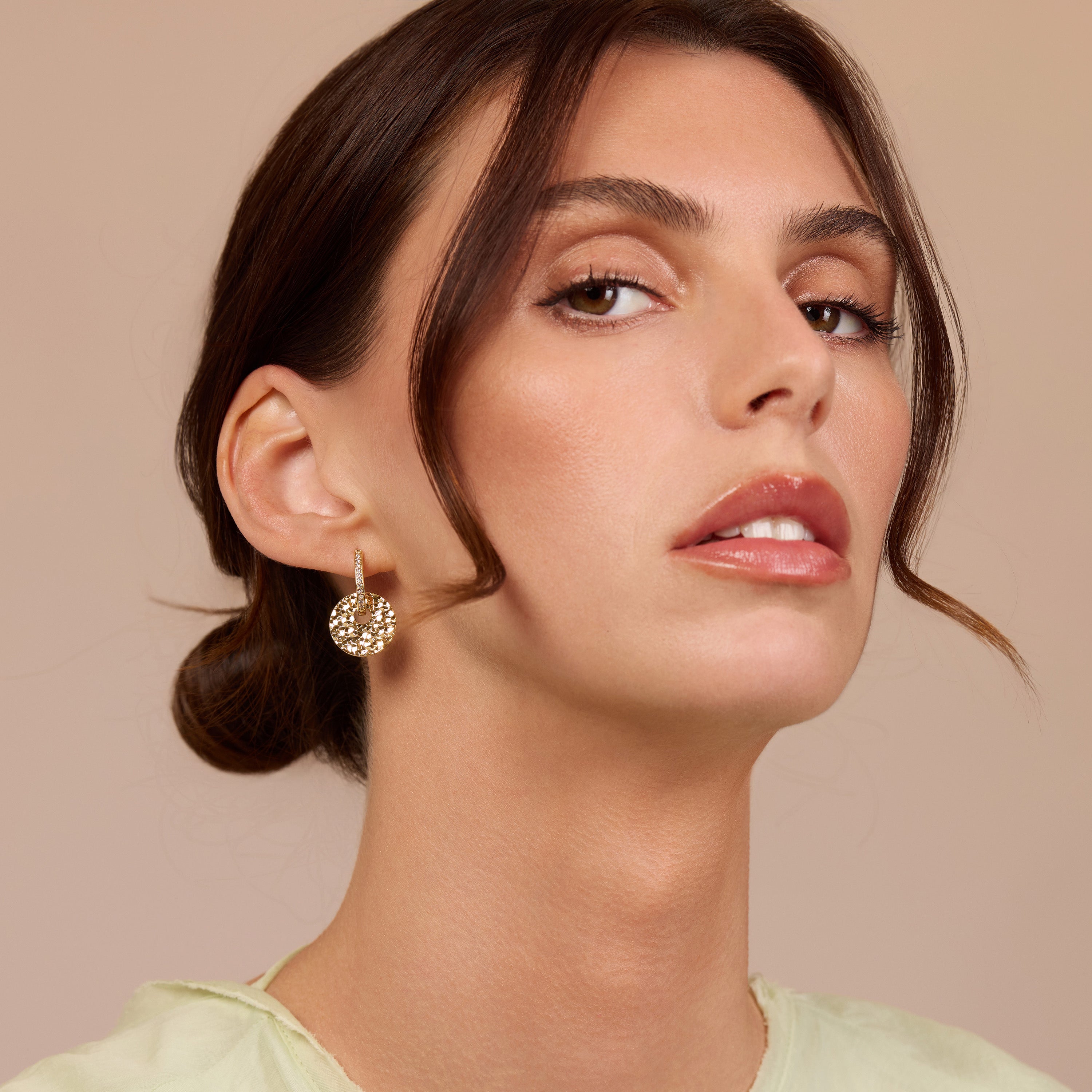 Golden Mirage Disc Earrings