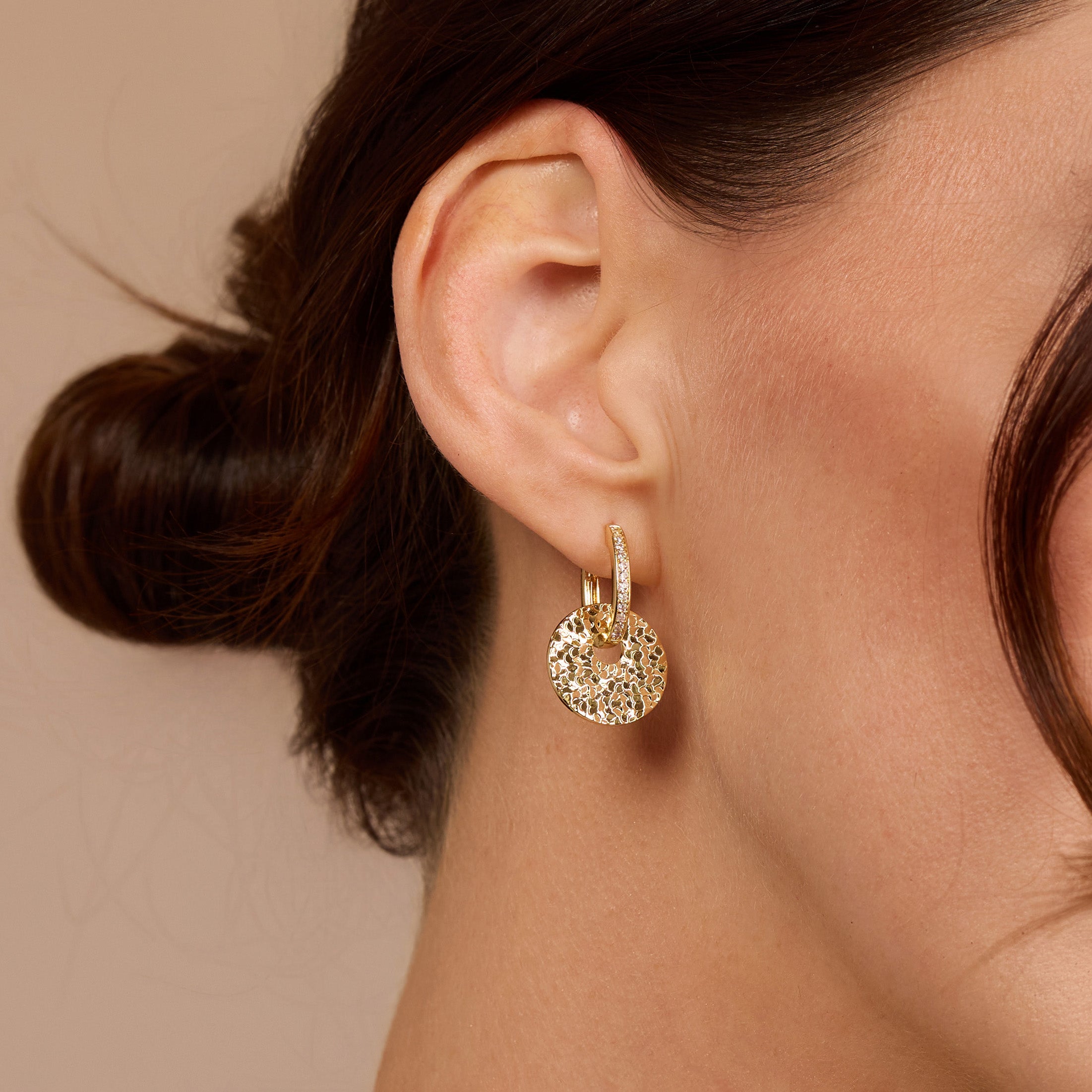 Golden Mirage Disc Earrings