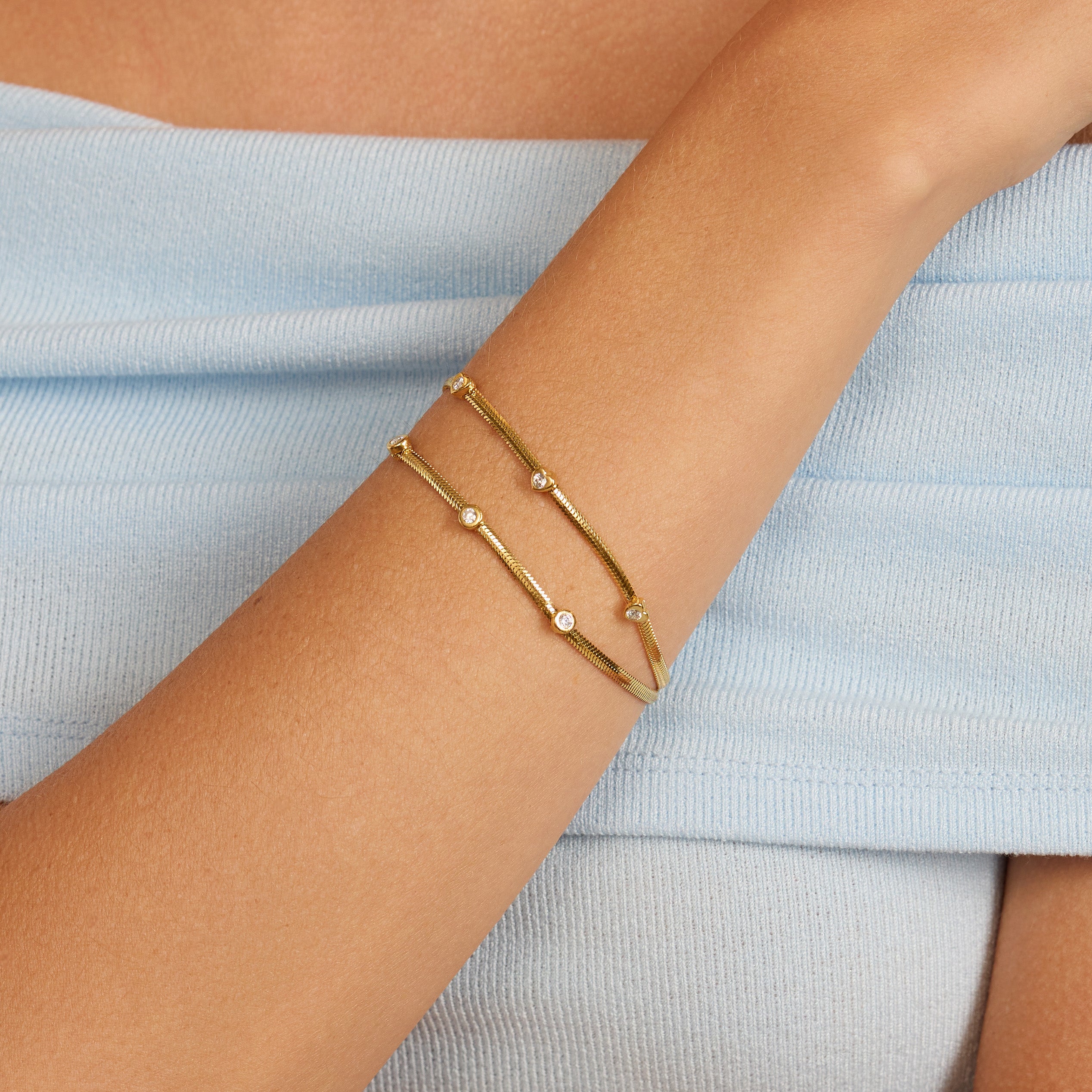 Sottile Luce Thin Herringbone Bracelet