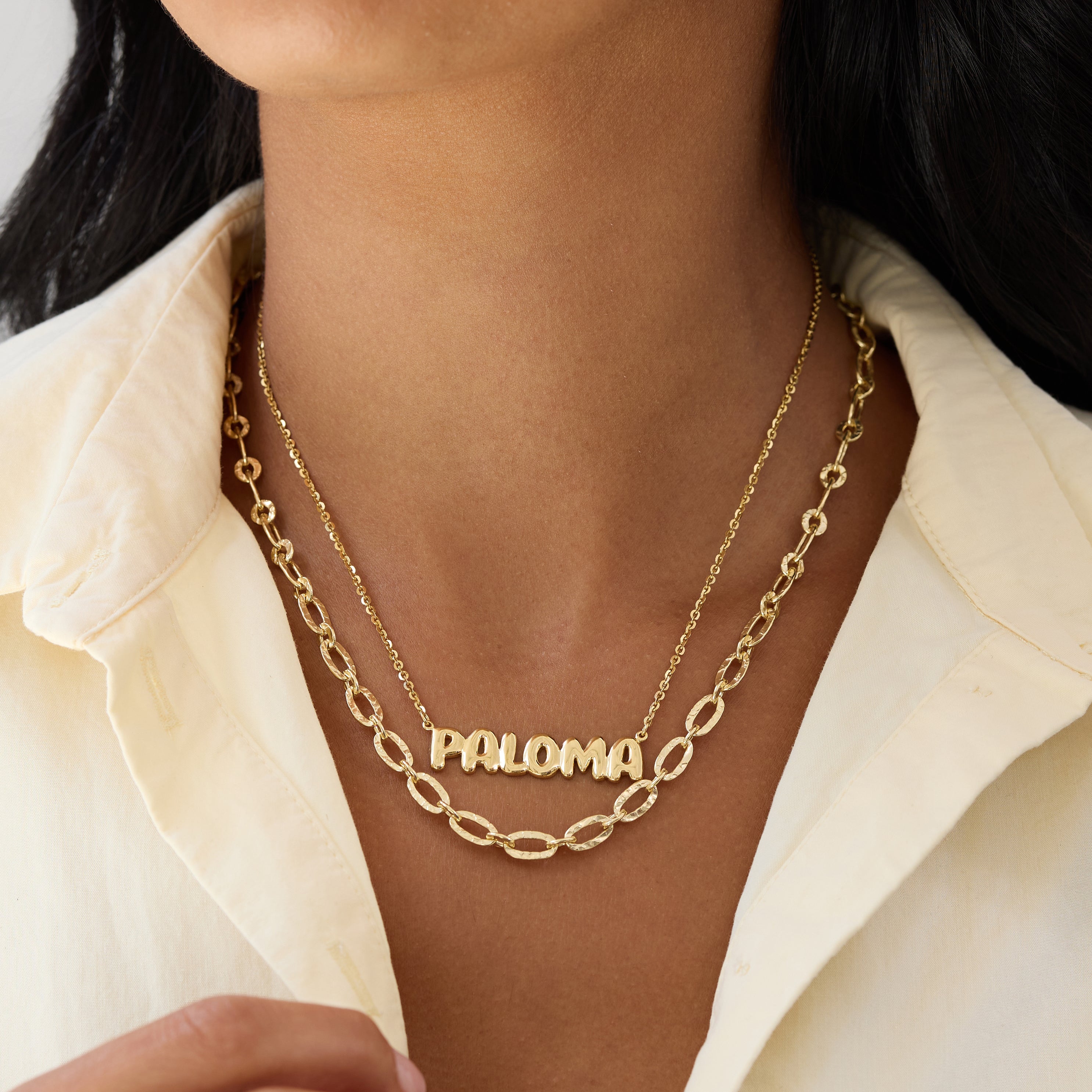 Bubble Letter Name Necklace
