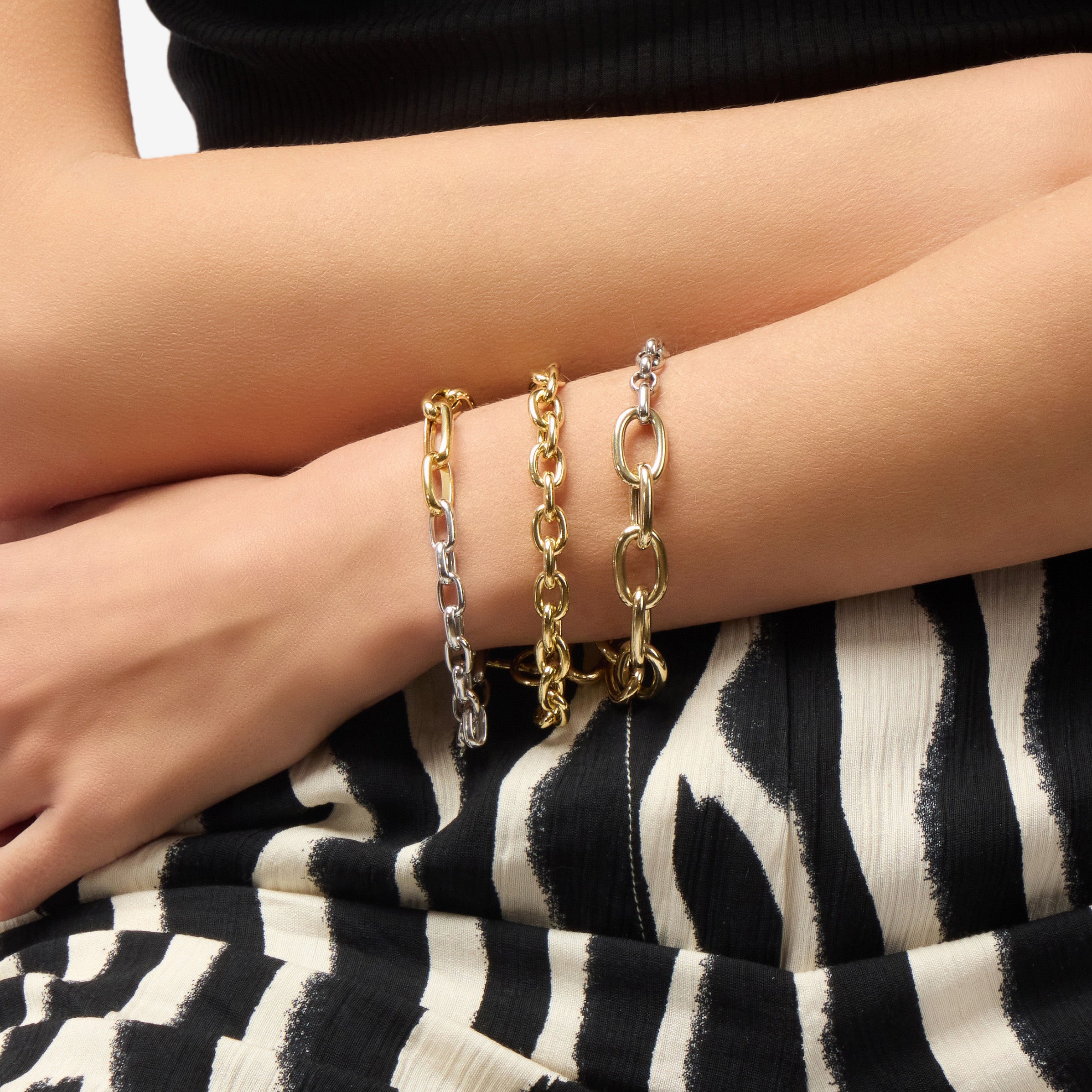 Mixed Metal Chain Link Bracelet