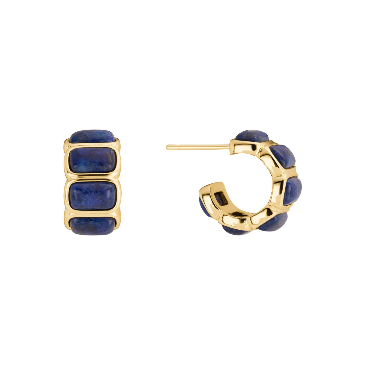 Azura Lapis Bezel Hoop Earrings