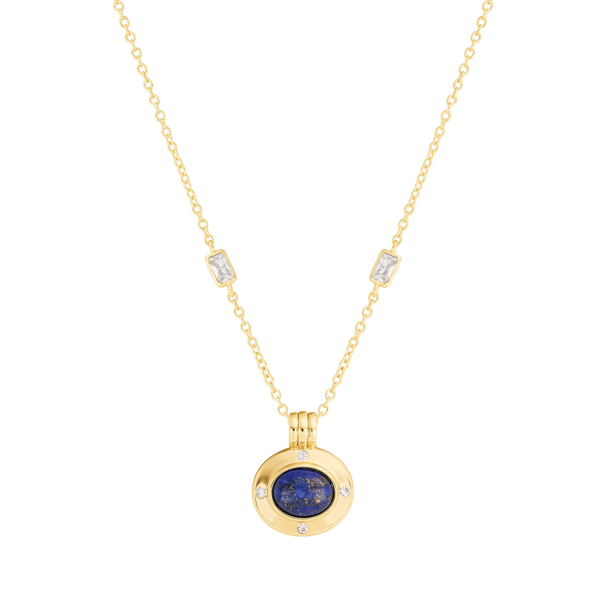 Celeste Lapis Oval Necklace