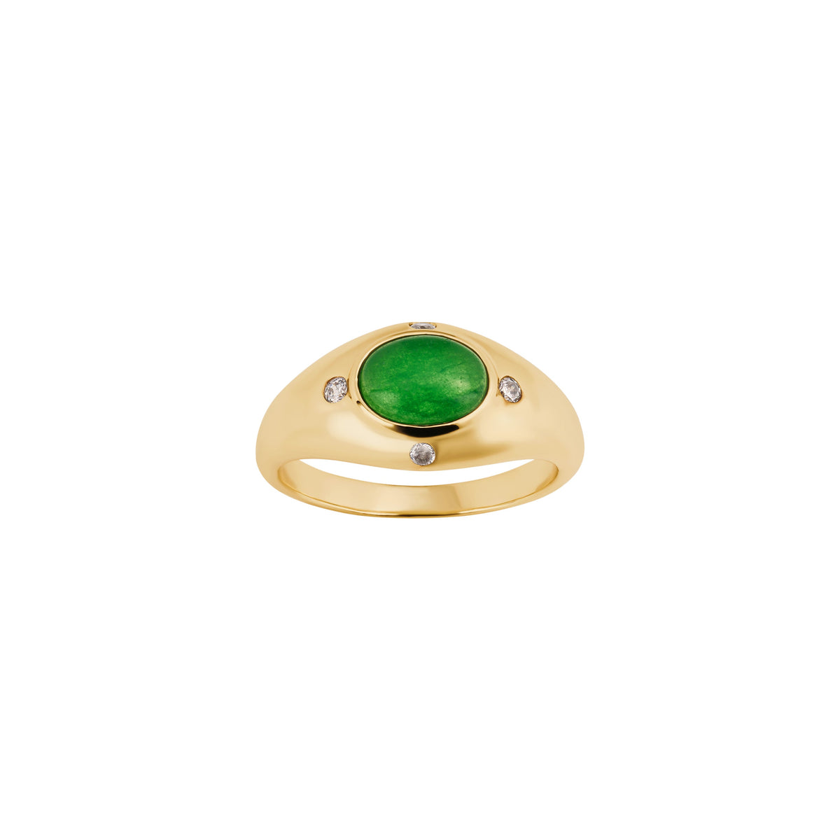 Celeste Green Bezel Dome Ring
