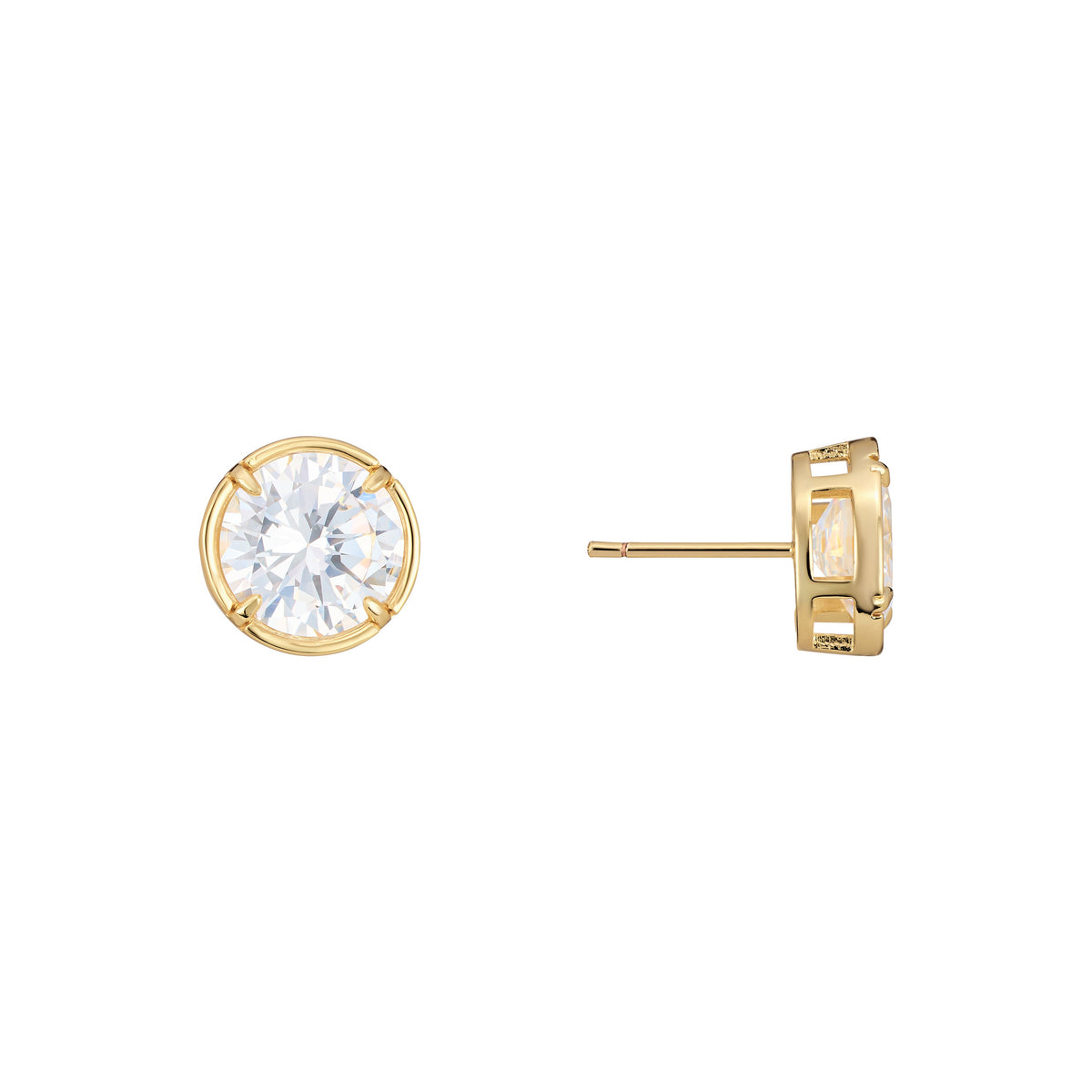 Alessia Round Bezel Stud Earrings