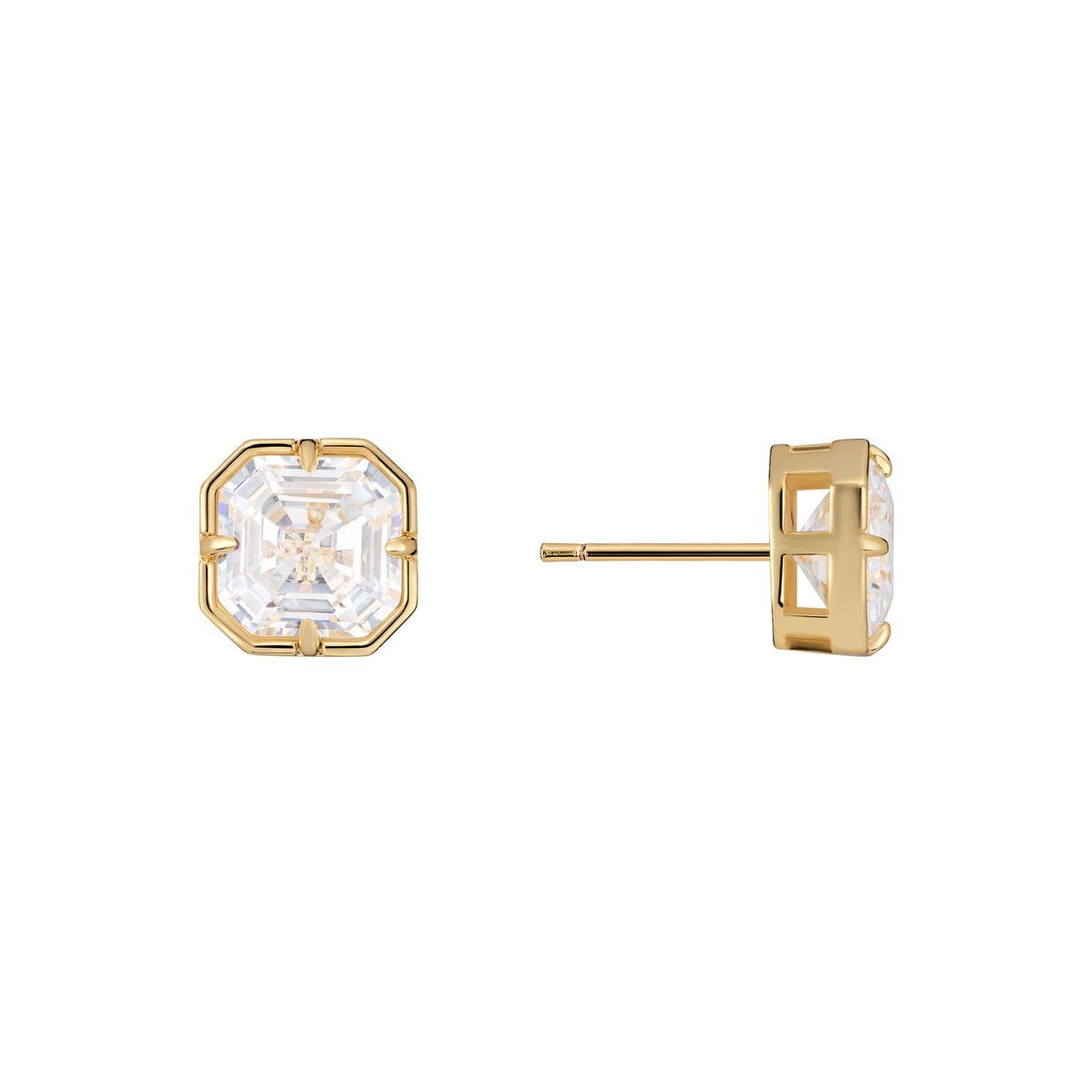 Alessia Square Bezel Stud Earrings