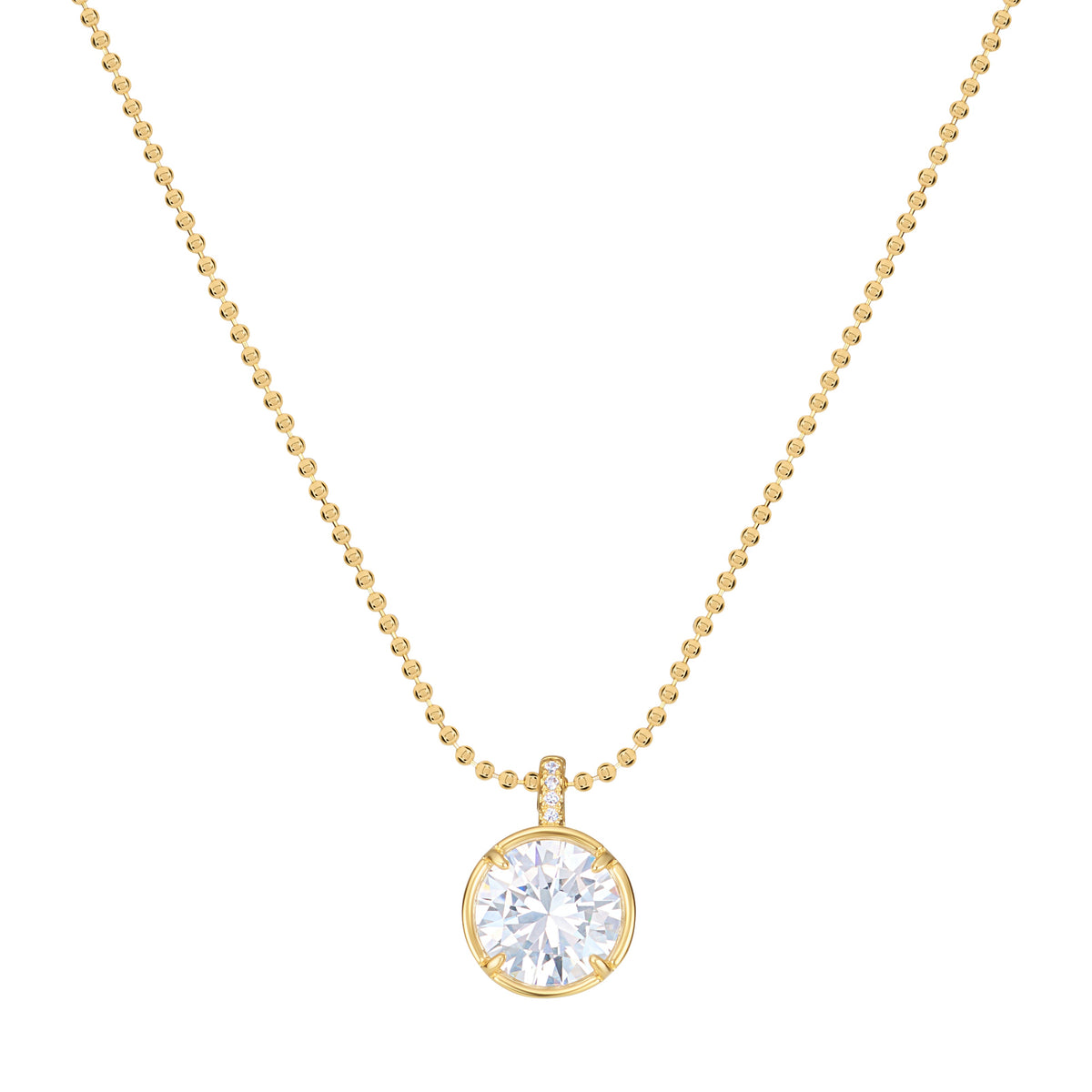 Alessia Round Bezel Necklace