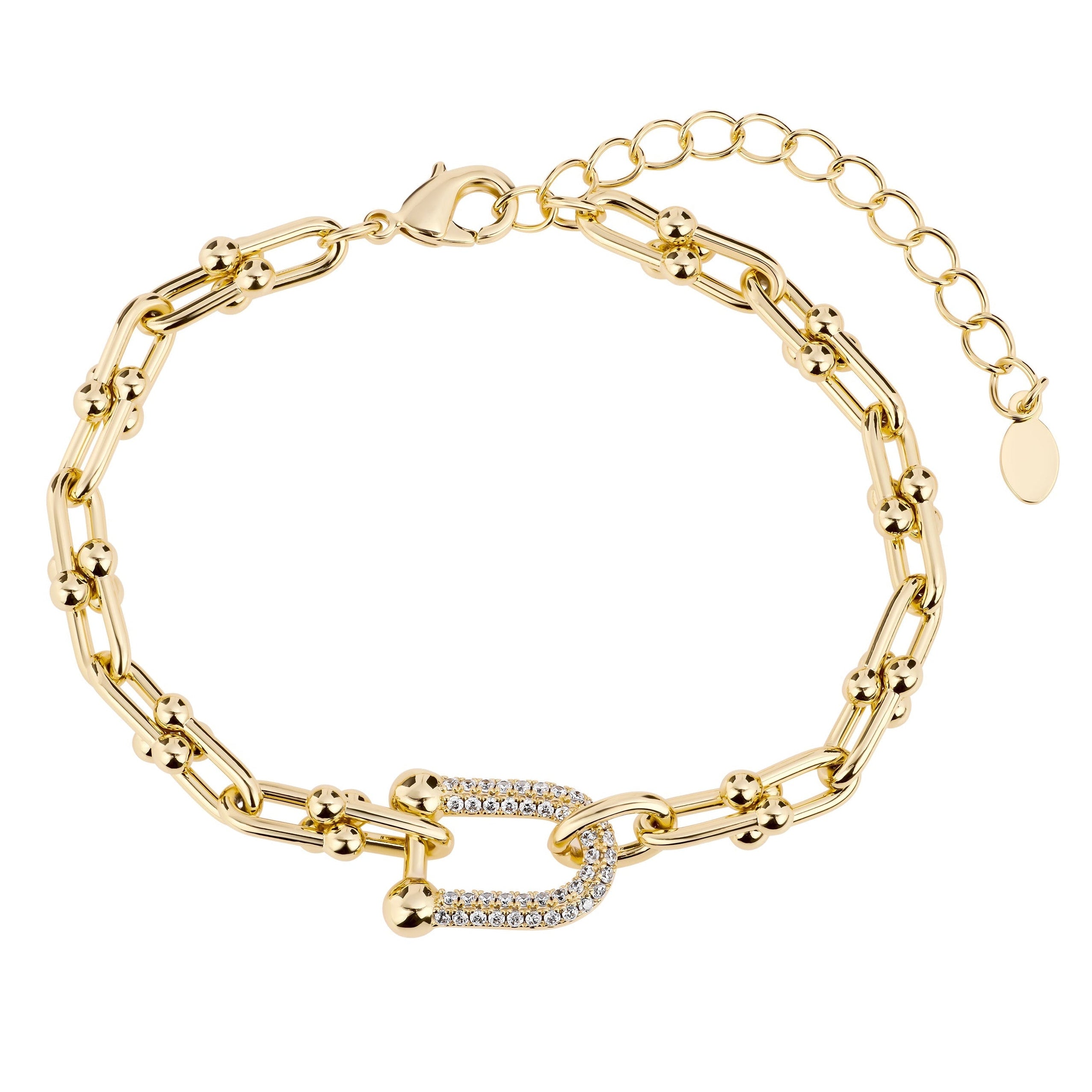 Sculpted Pavé Link Bracelet