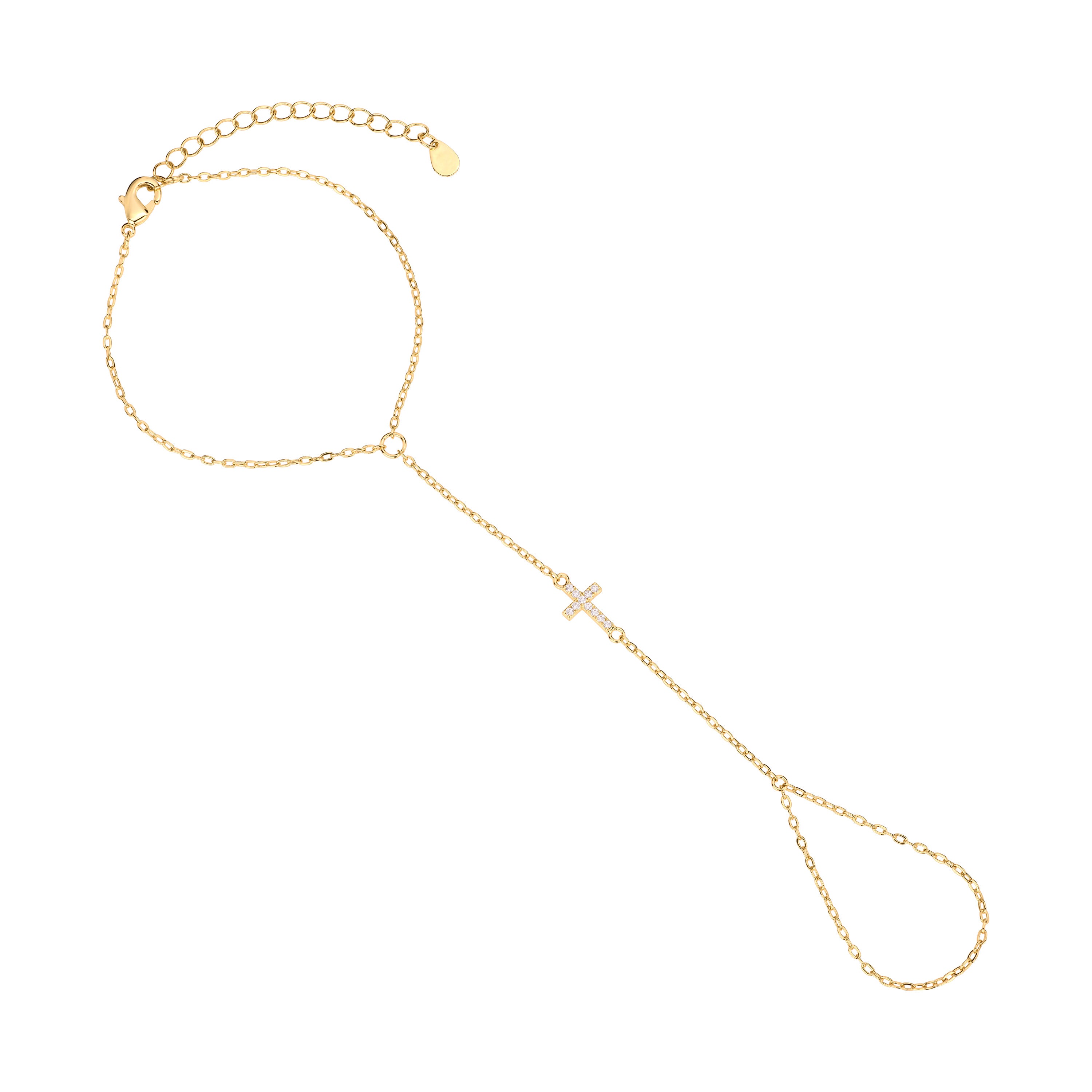 The Pavé Cross Hand Chain
