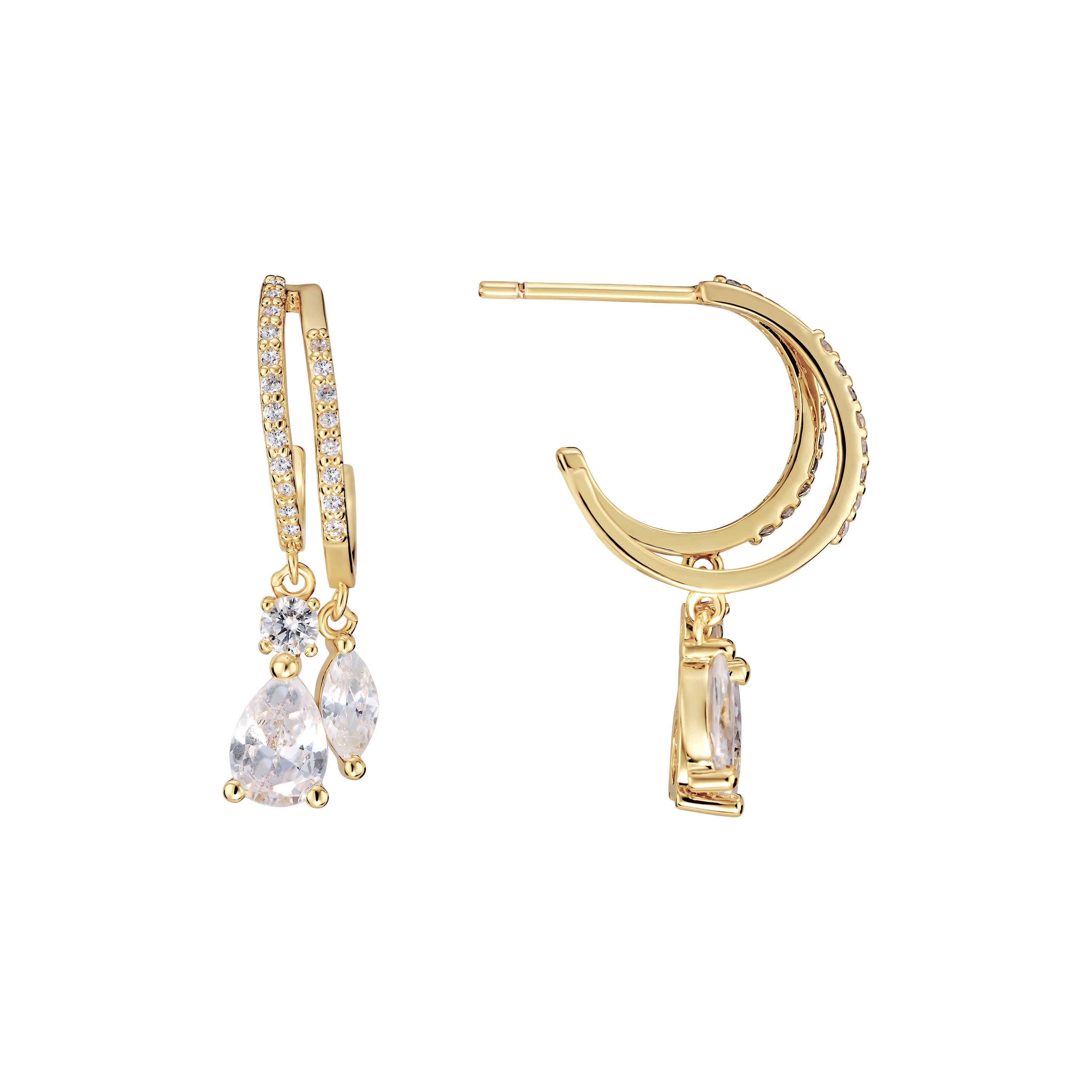 Cielo Pavé Drop Huggie Earrings
