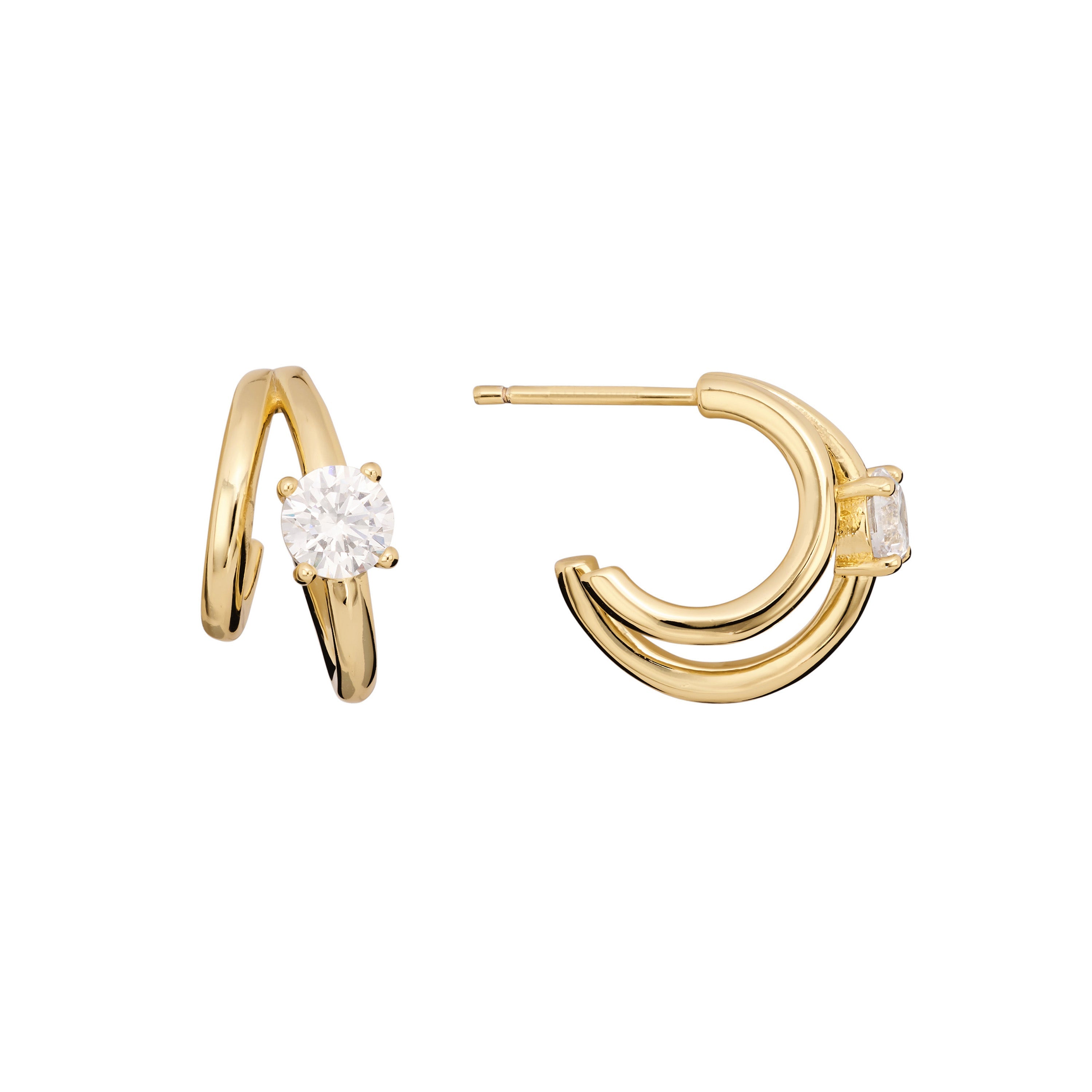 Golden Orbit Hoop Earrings