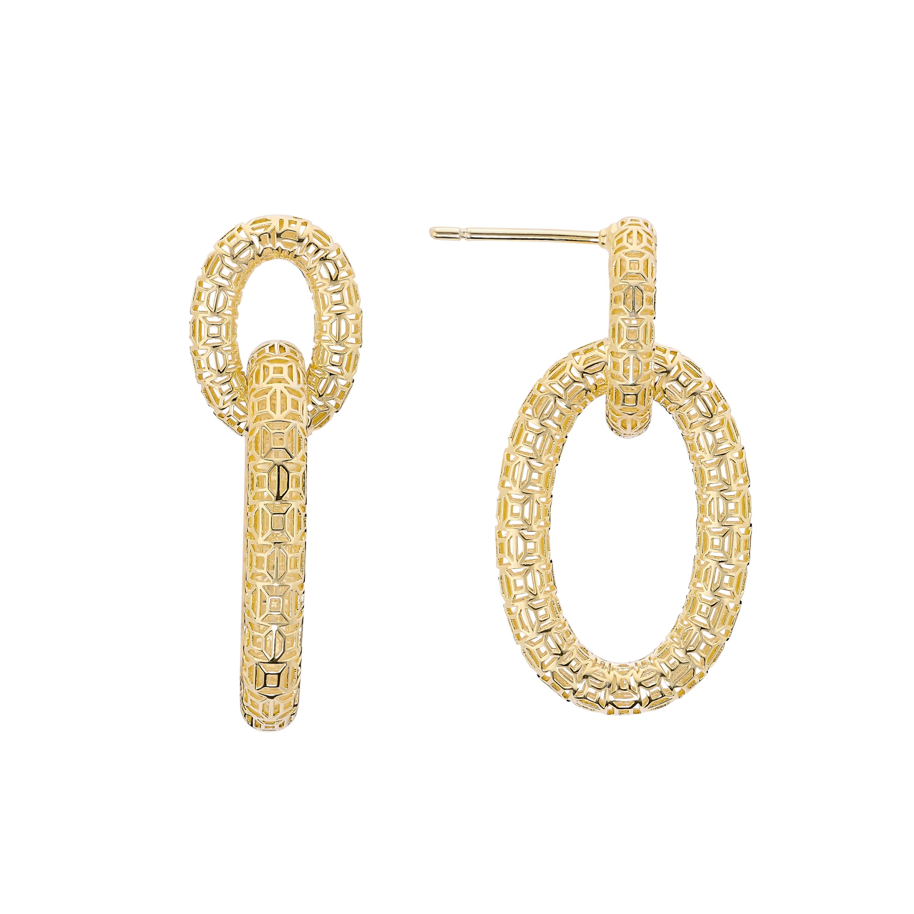 Coastal Link Drop Hoop Earrings
