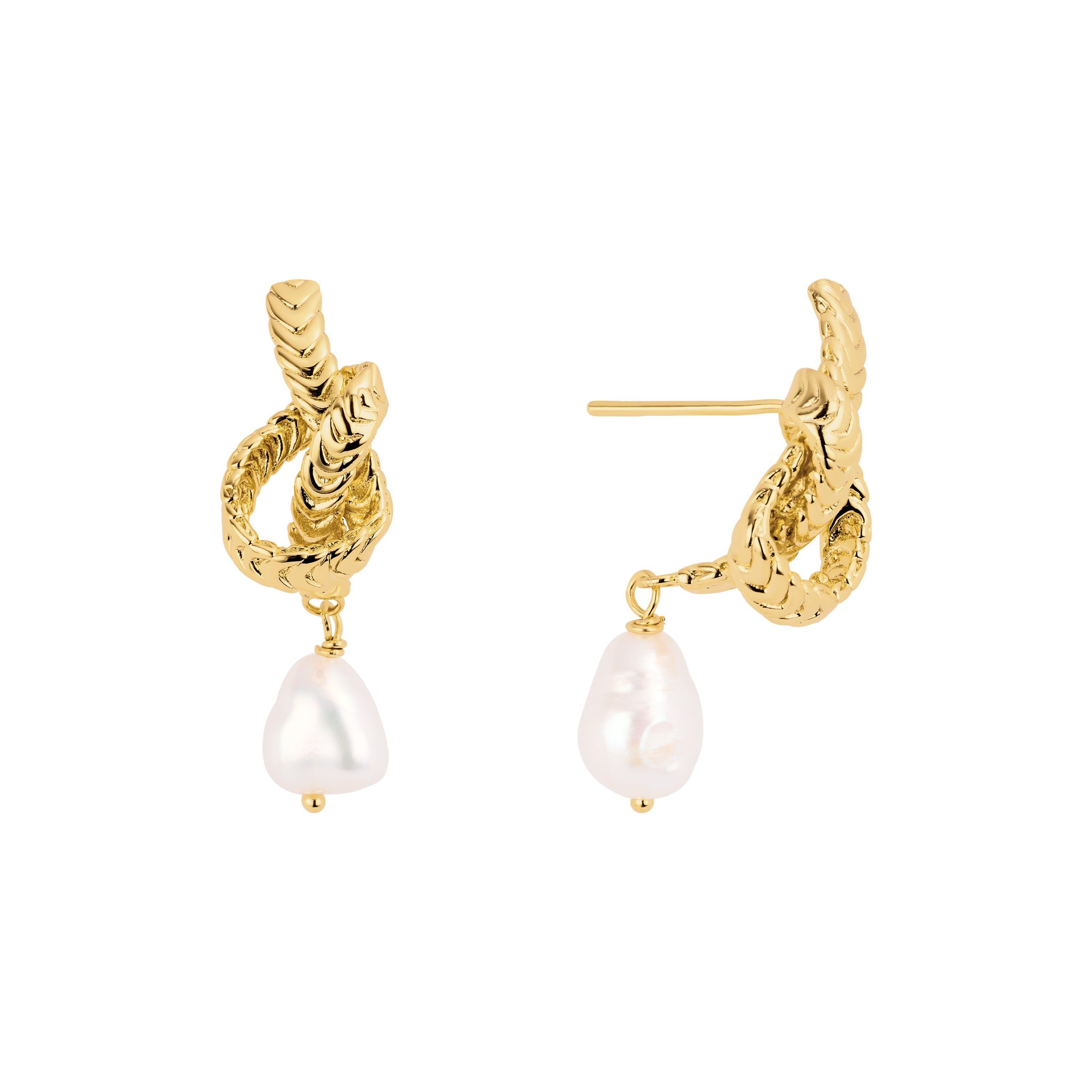 Tide Knotted Pearl Drop Earrings