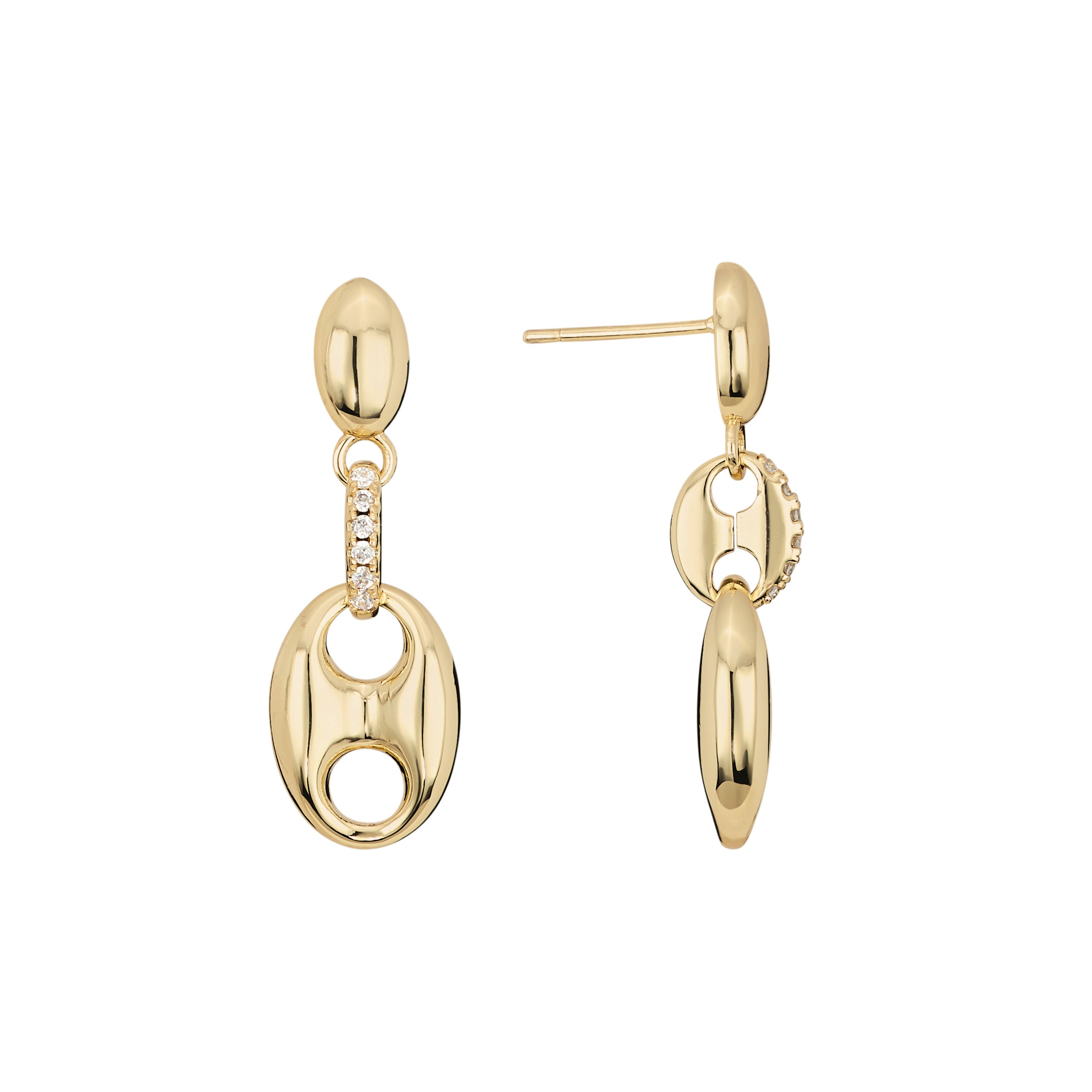 Golden Bridle Pavé Earrings