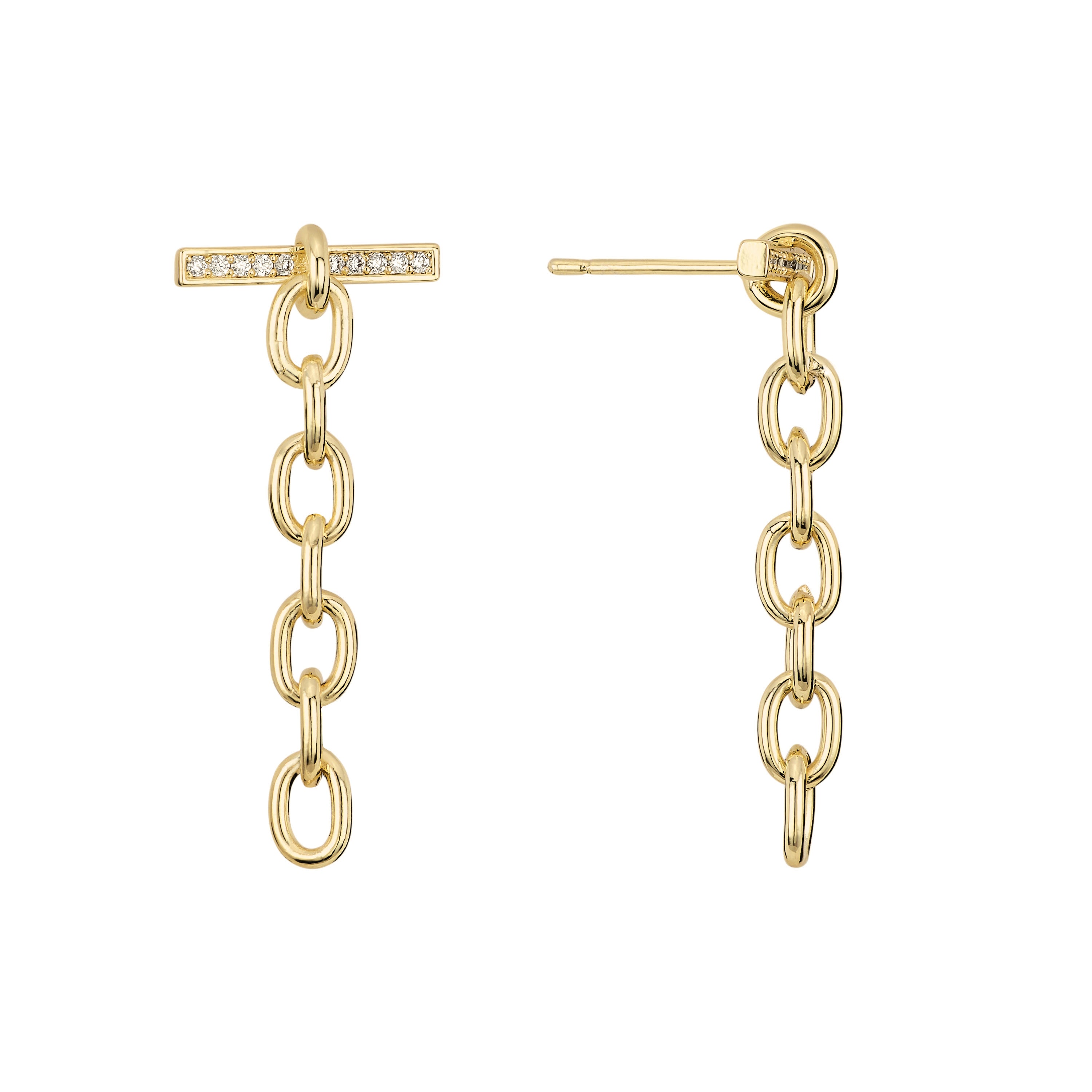 Pavé Link Drops Earrings