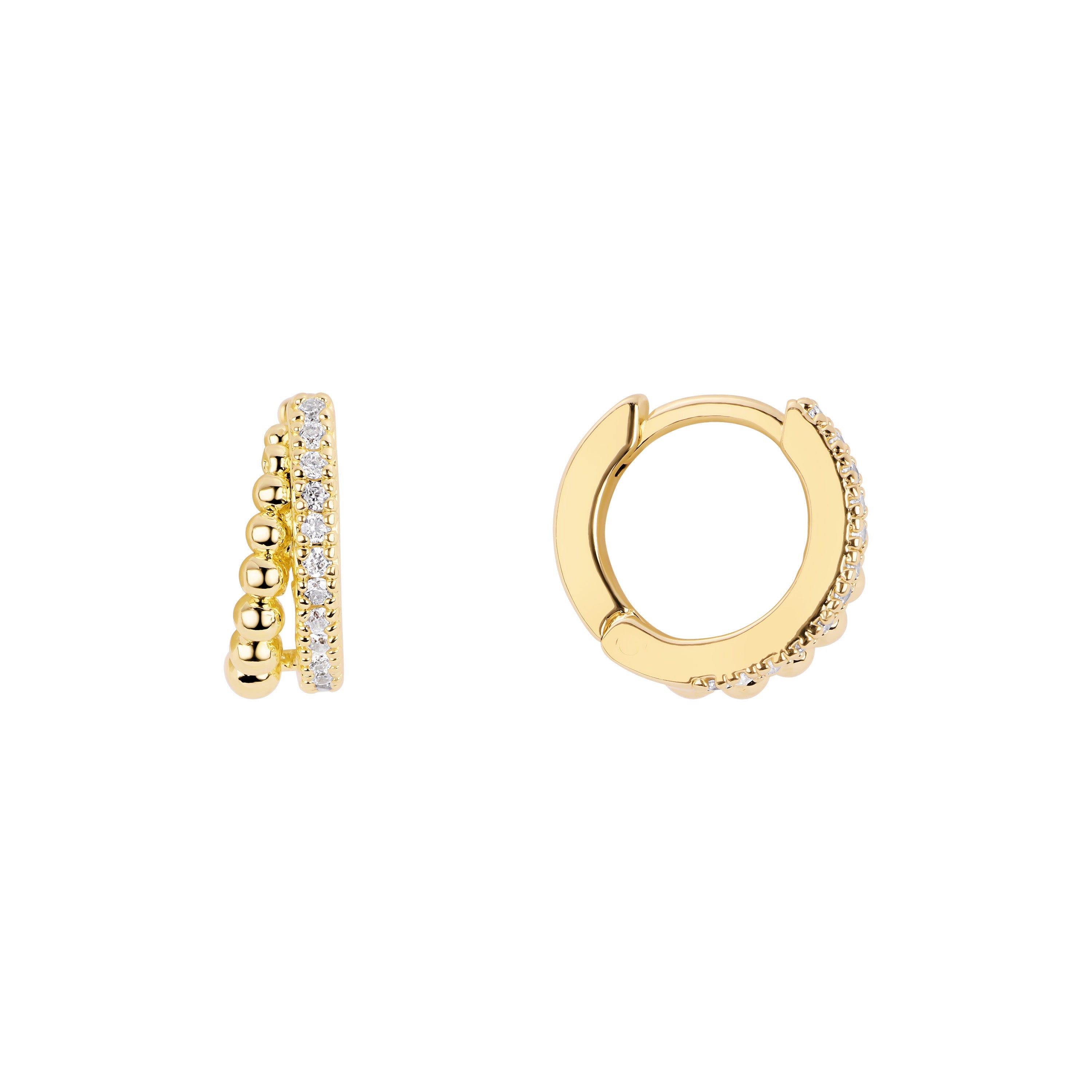 Morning Glow Beaded Huggie Hoop Earrings