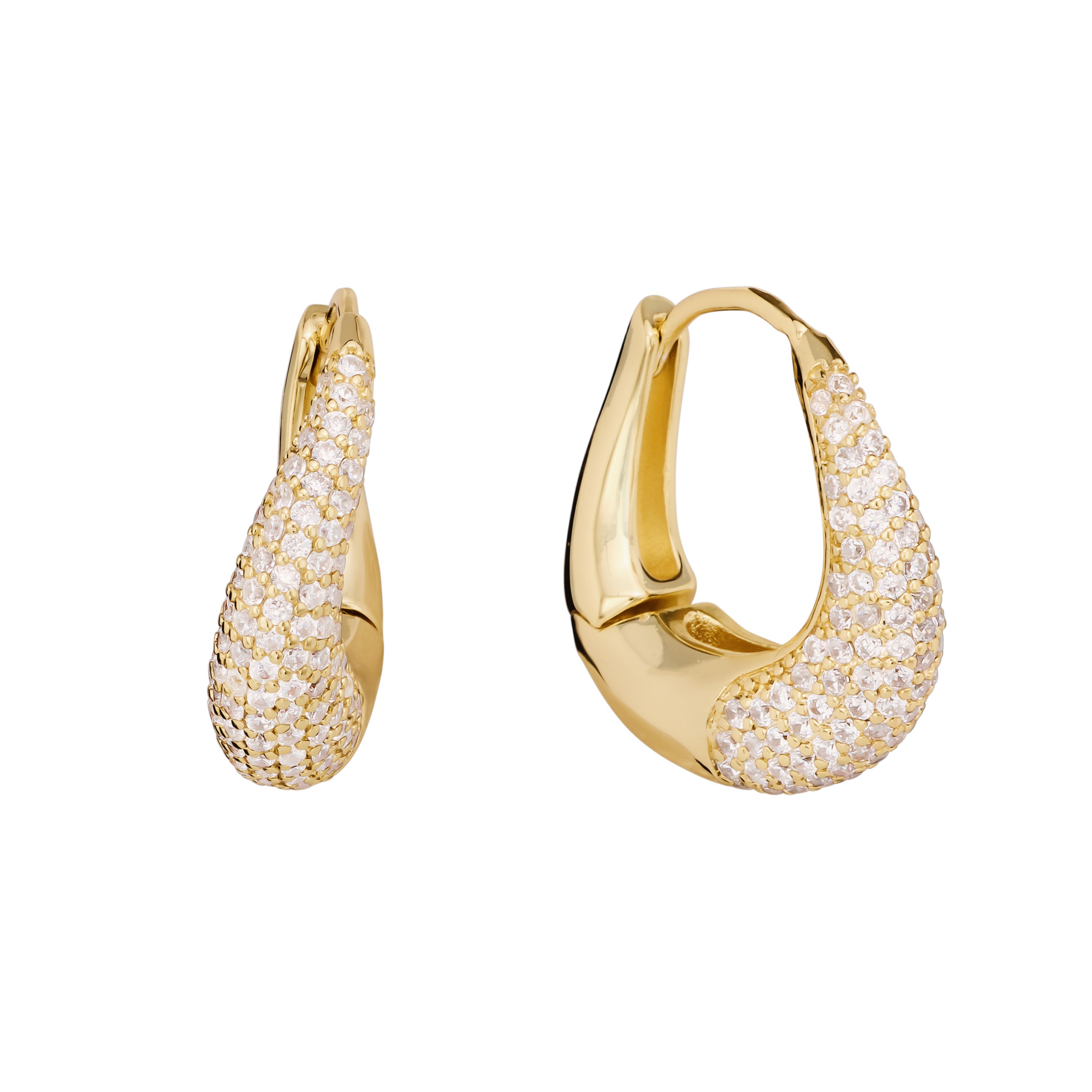 The Sculpted Pavé Hoop Earrings