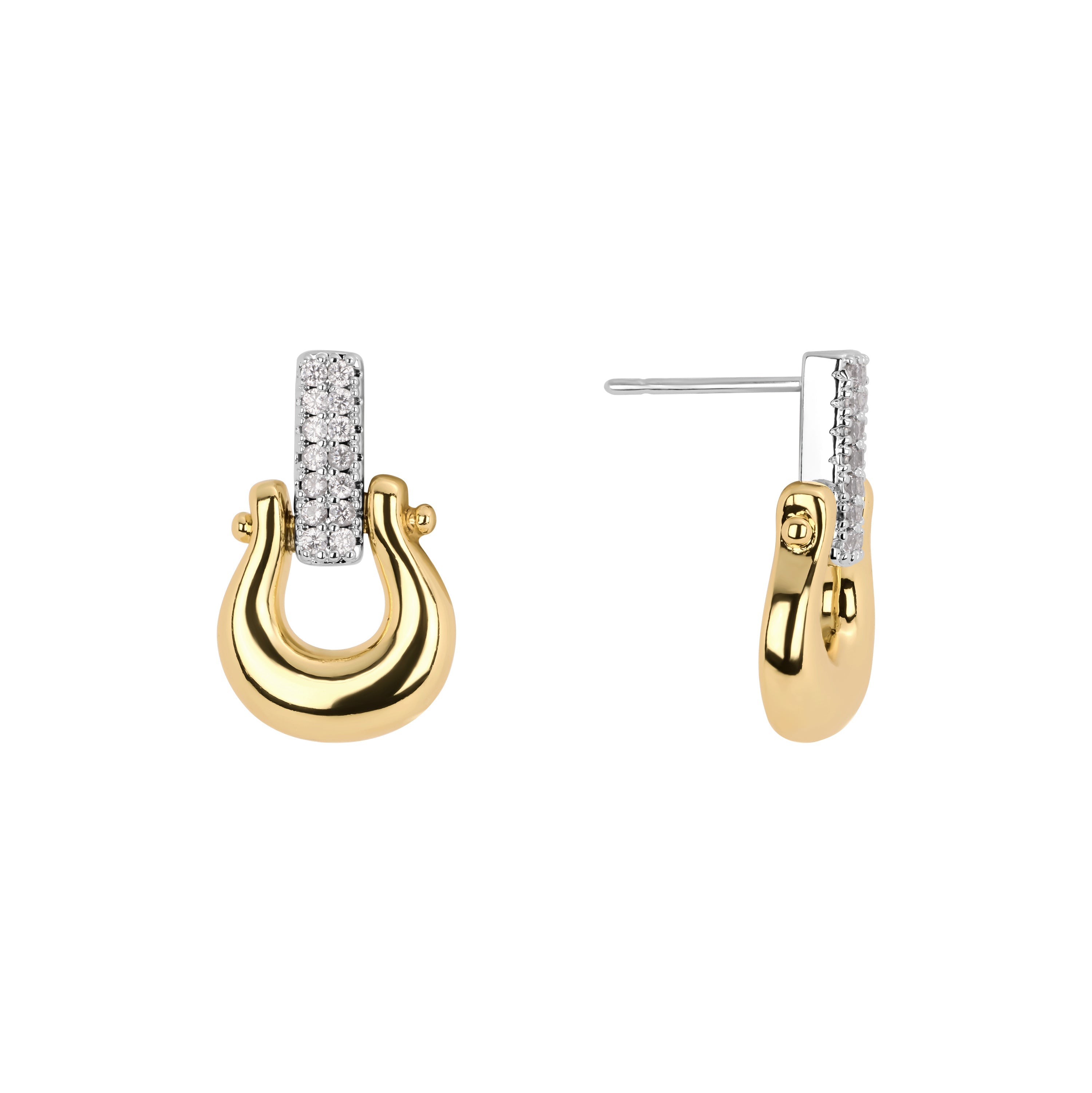 The Belmont Horsebit Pavé Earrings
