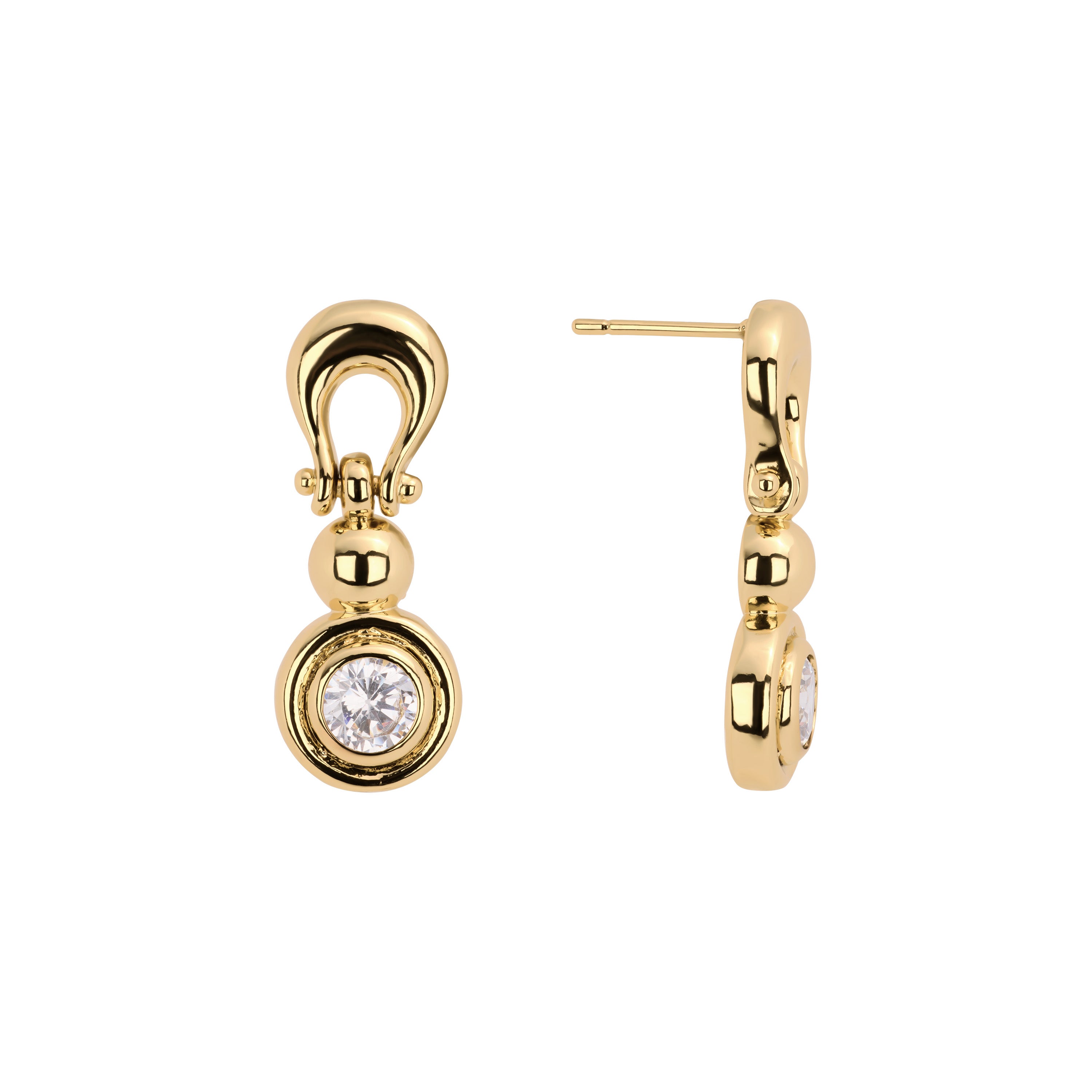 The Bezel Horsebit Drop Earrings
