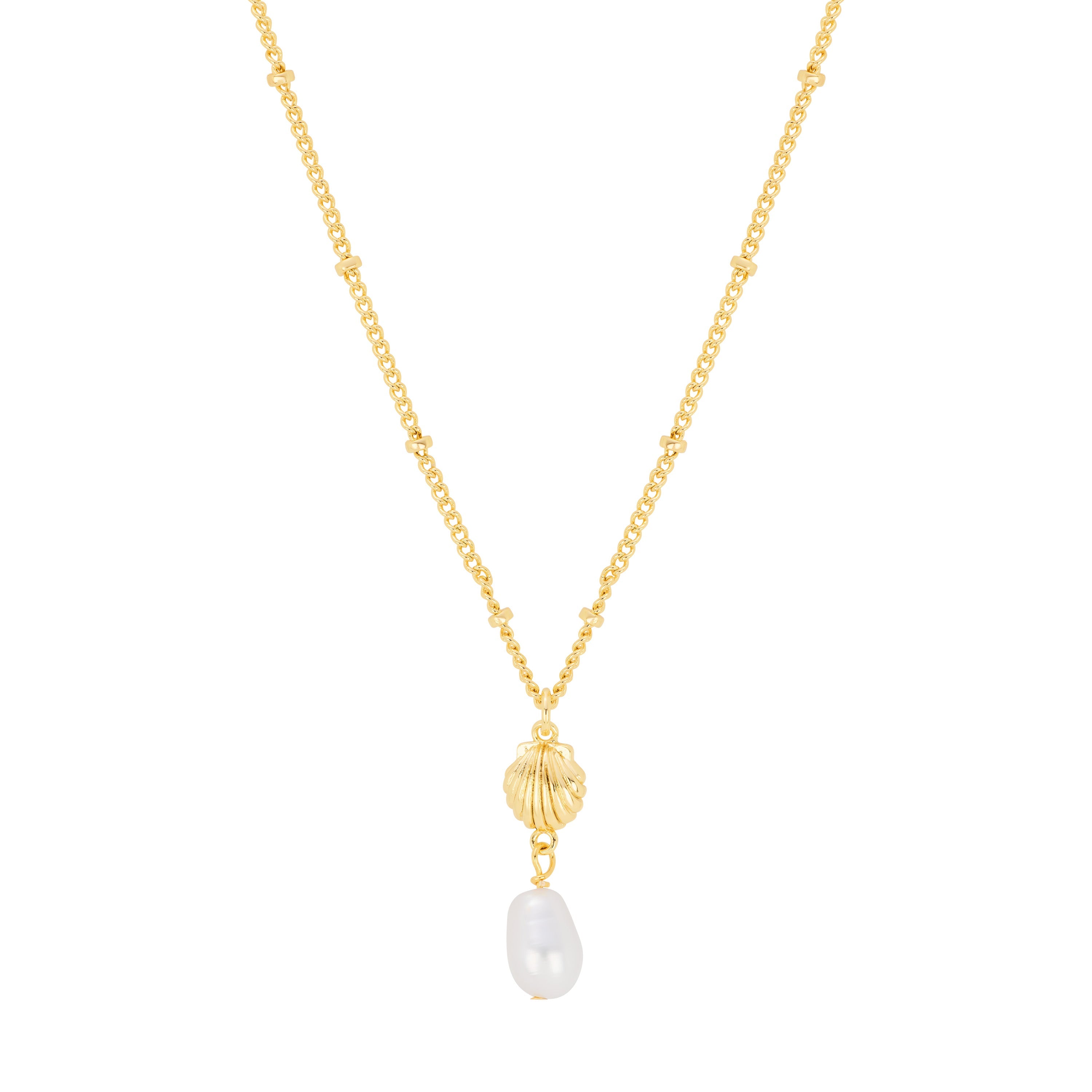 Pearl Tide Seashell Pendant Necklace
