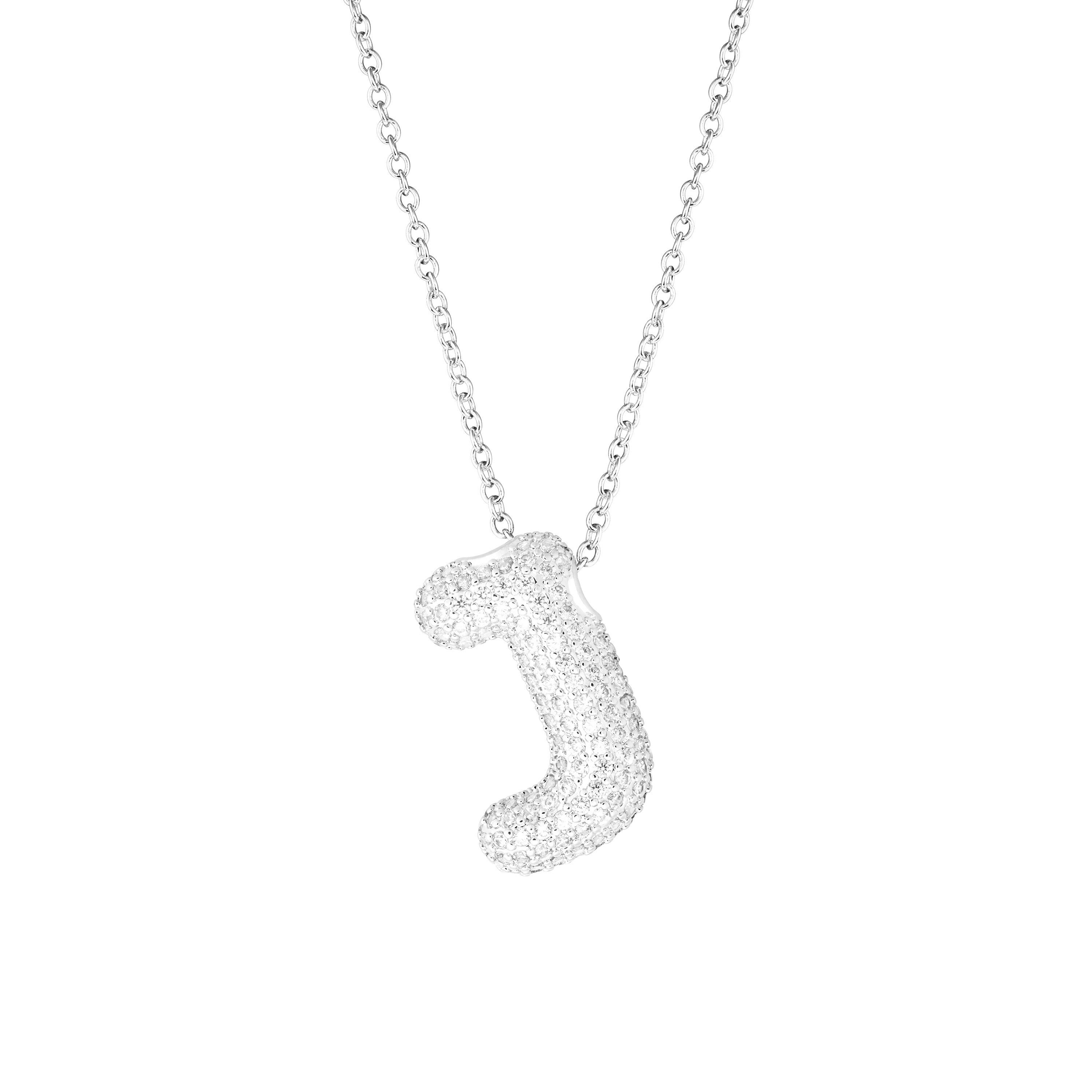 Pavé Bubble Initial Necklace