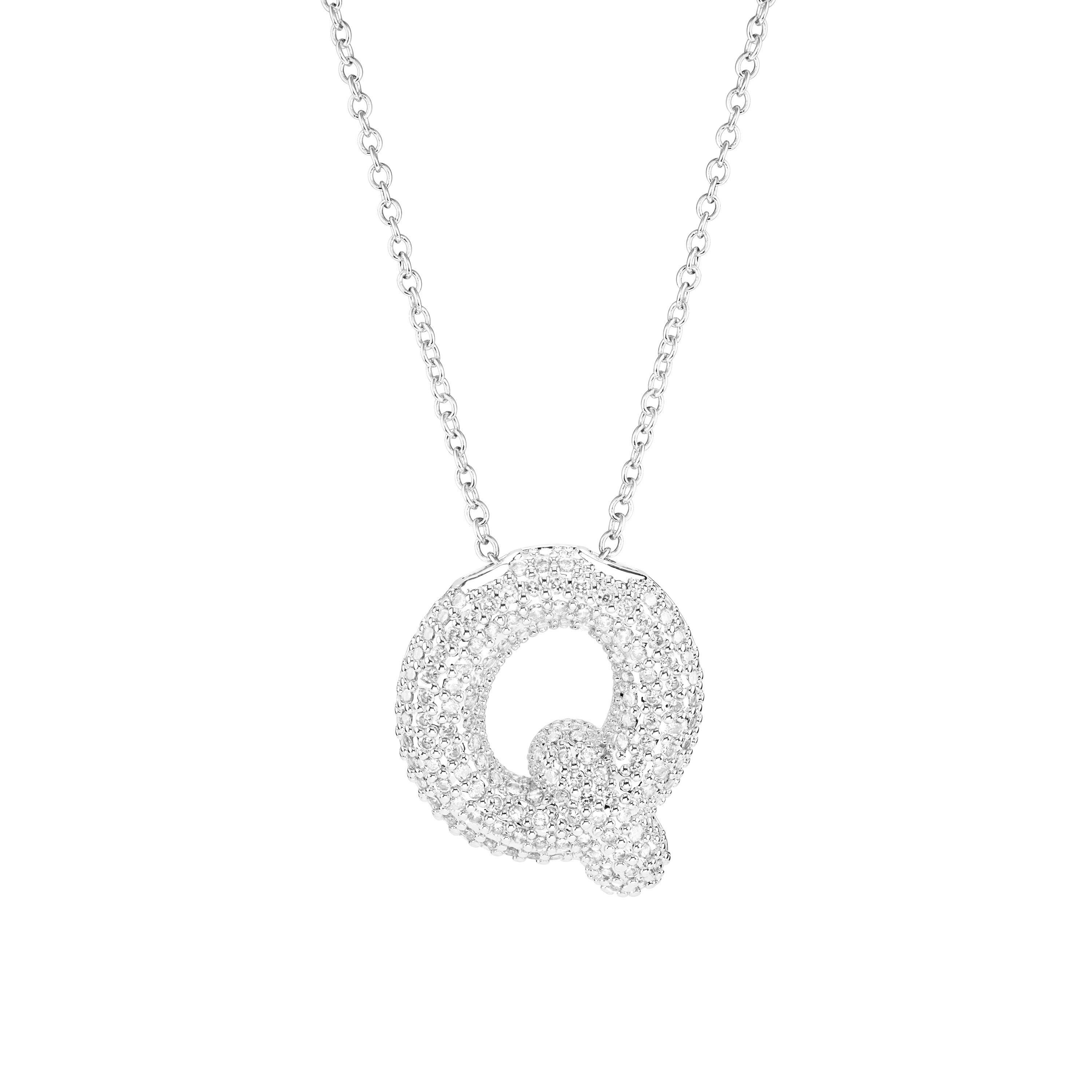 Pavé Bubble Initial Necklace