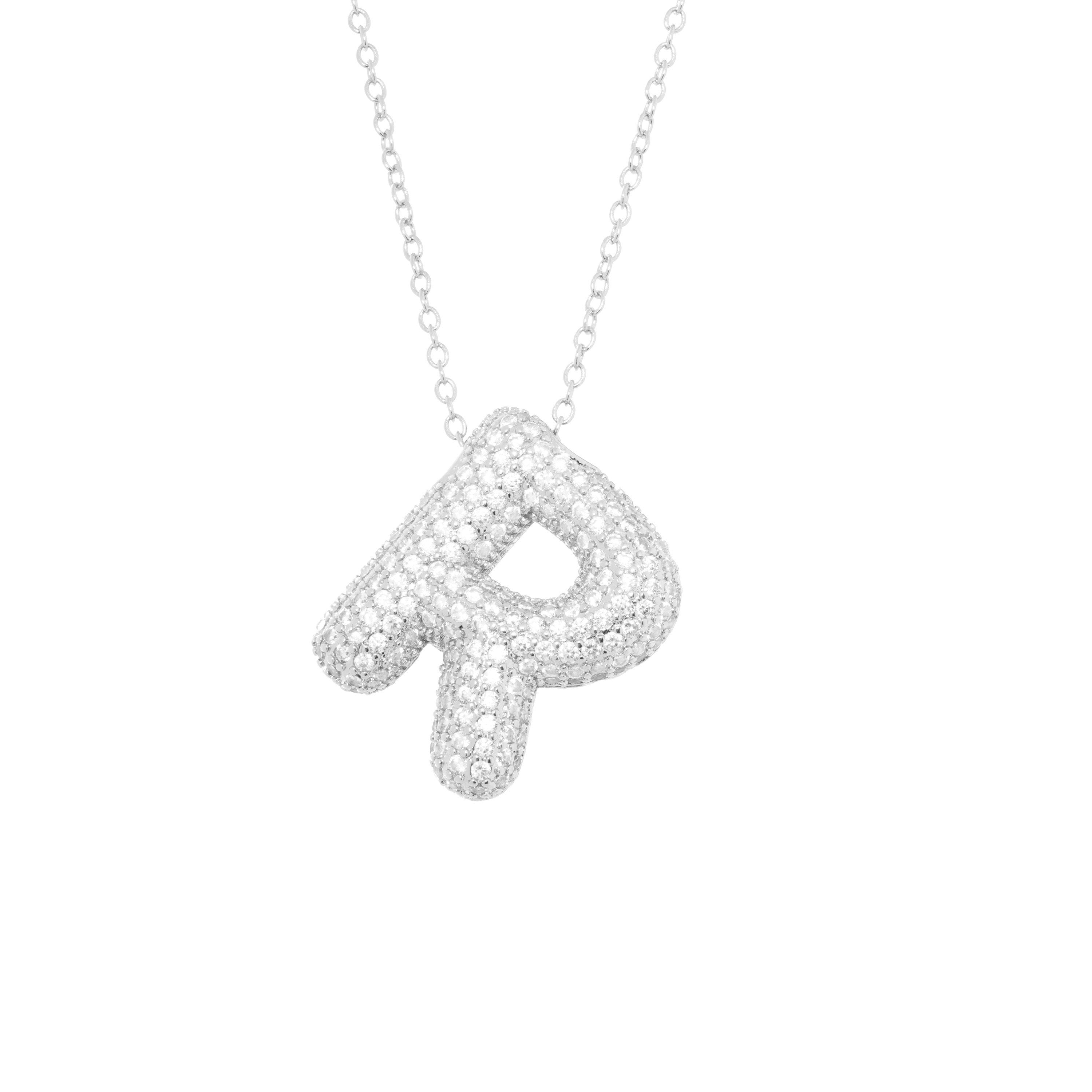Pavé Bubble Initial Necklace