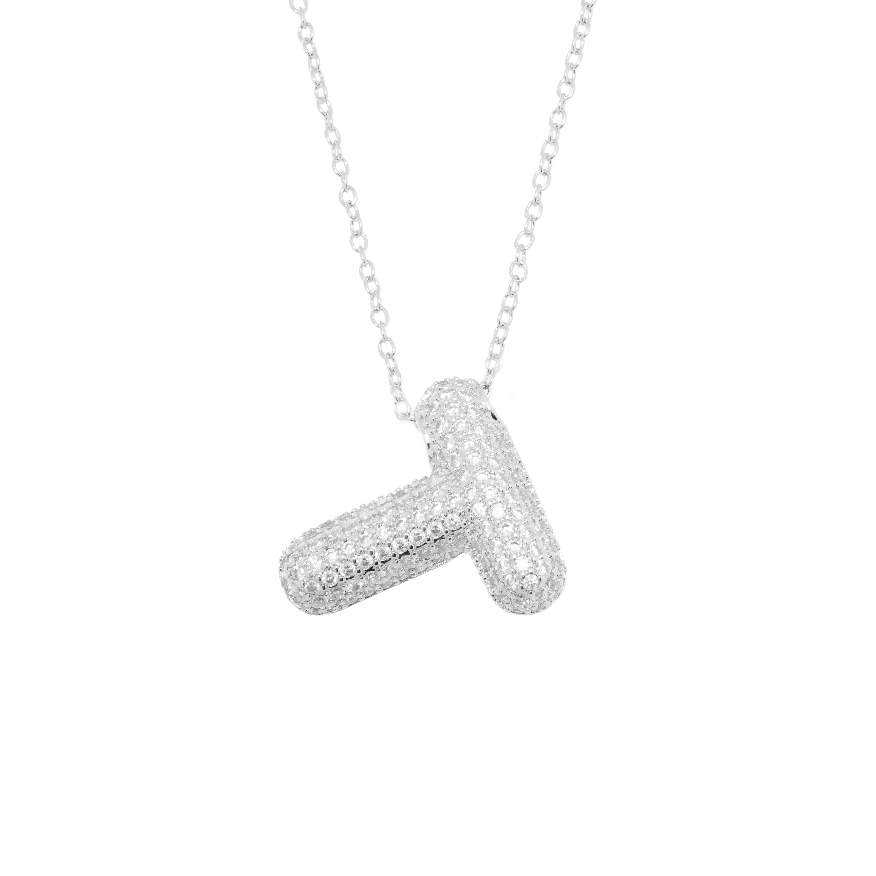 Pavé Bubble Initial Necklace