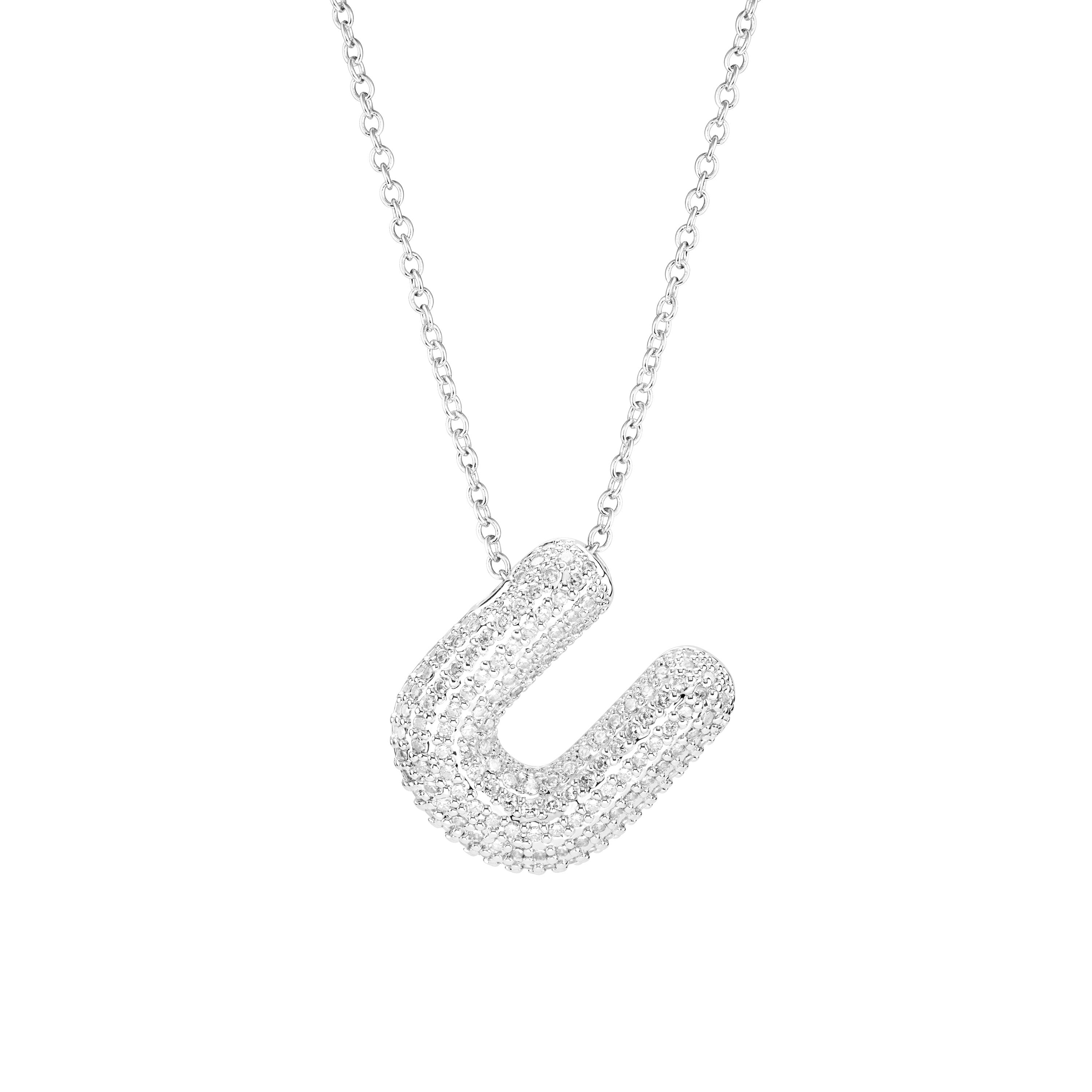 Pavé Bubble Initial Necklace
